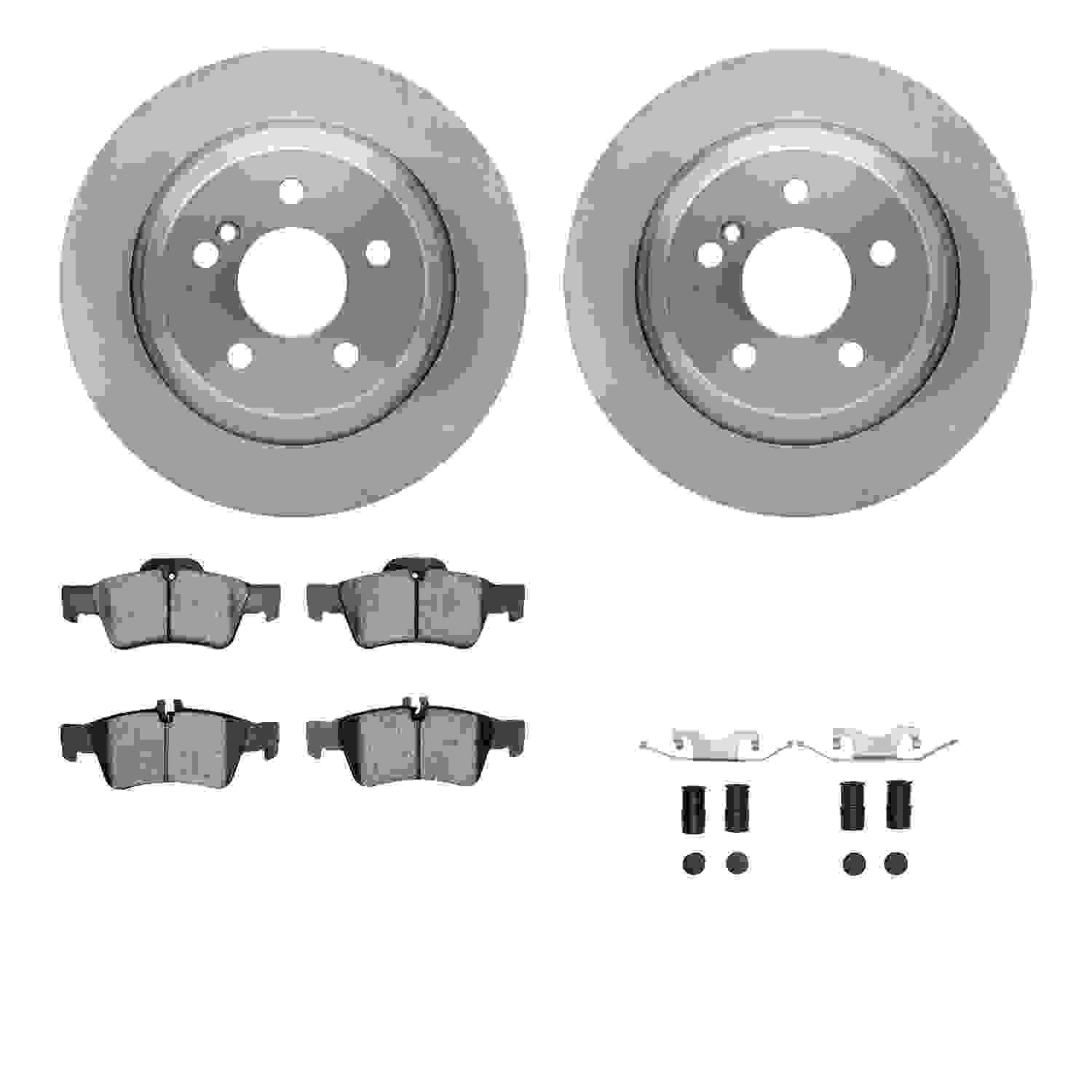 R1 Concepts 03-06 Mercedes-Benz CL500 Rear Brake Rotor Set w/Euro Ceramic Pads and Hardware