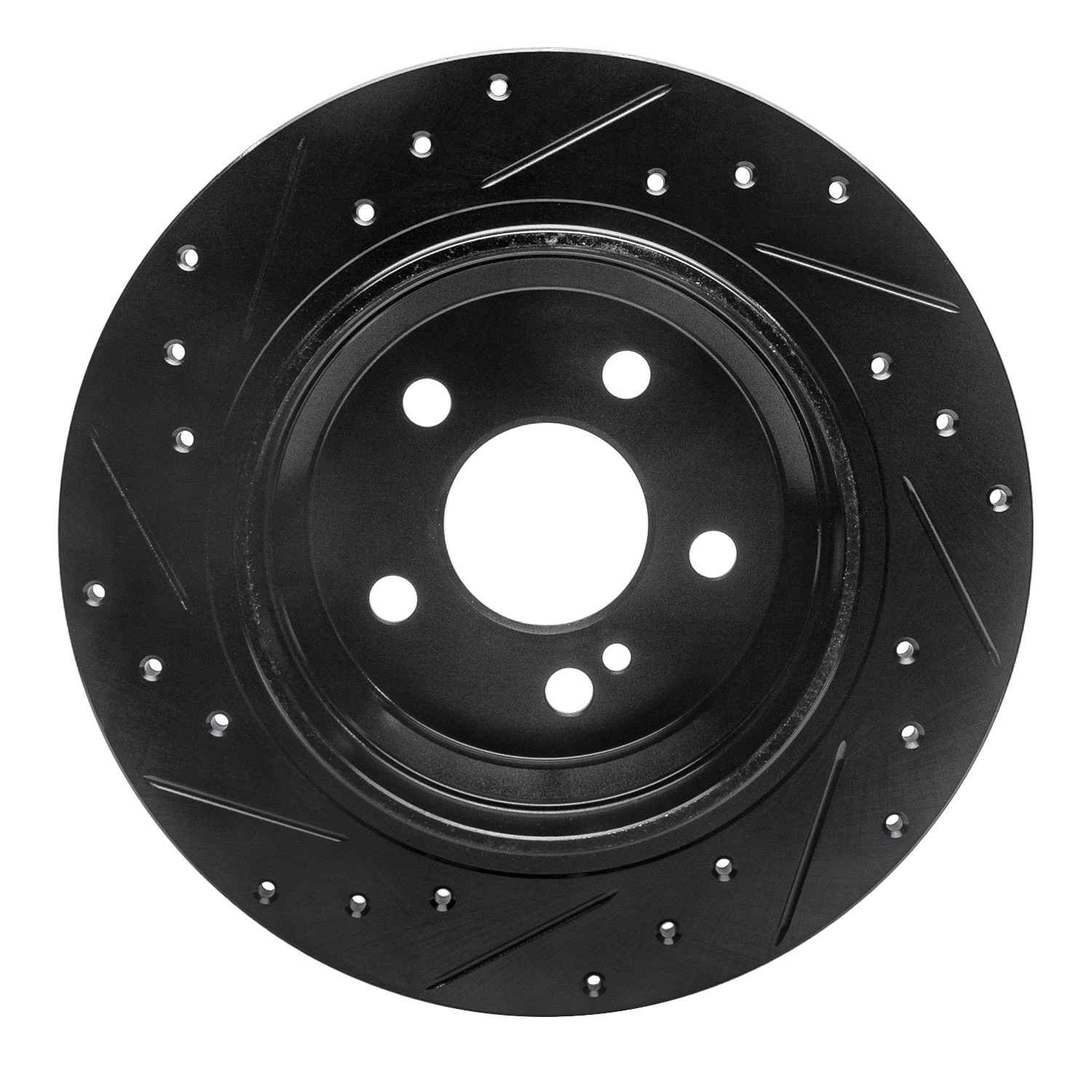 R1 Concepts 03-06 Mercedes-Benz CL500 Rear Right Drilled & Slotted Black Brake Rotor - Image 2