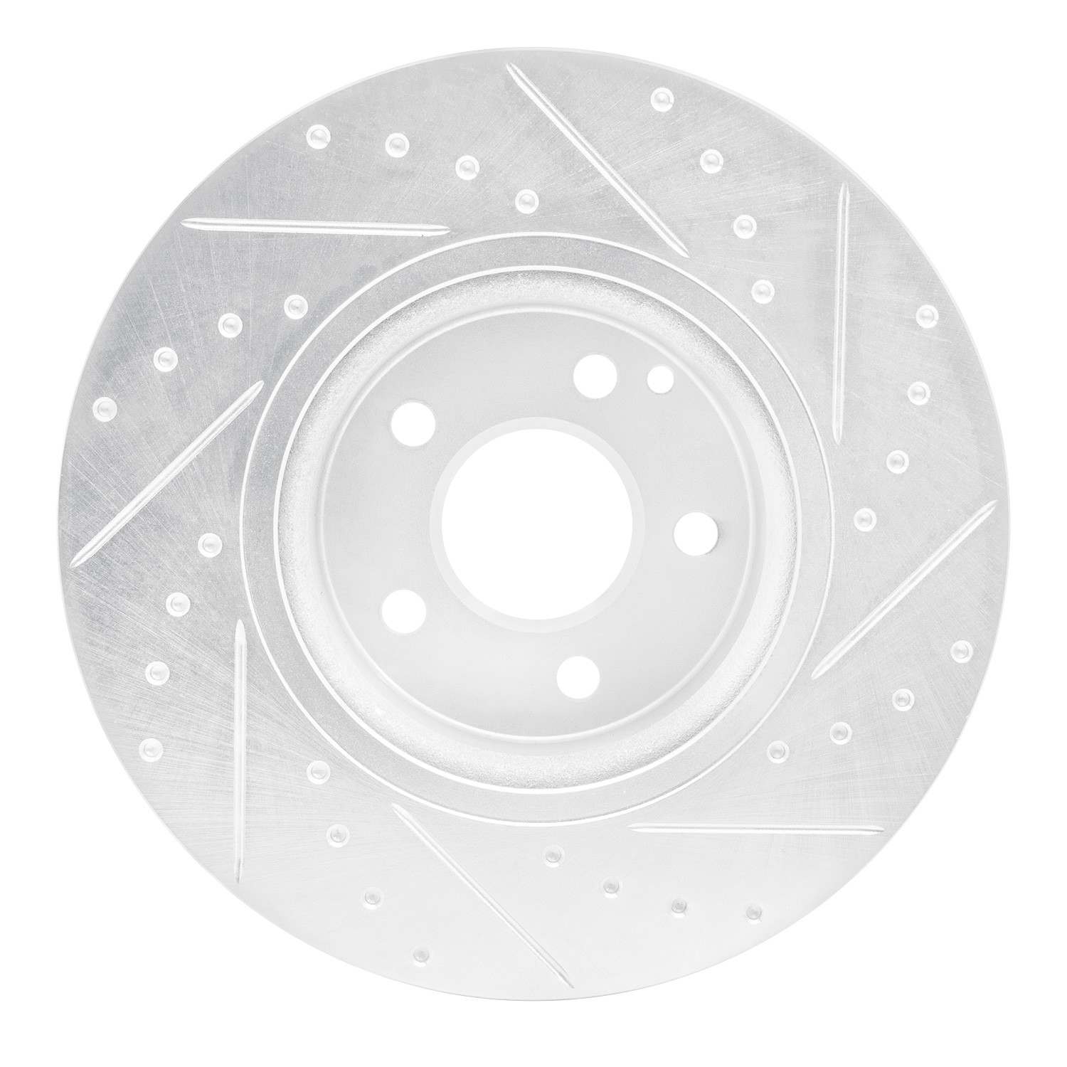 R1 Concepts 03-06 Mercedes-Benz E350 Front Left Drilled & Slotted Silver Brake Rotor - Image 2