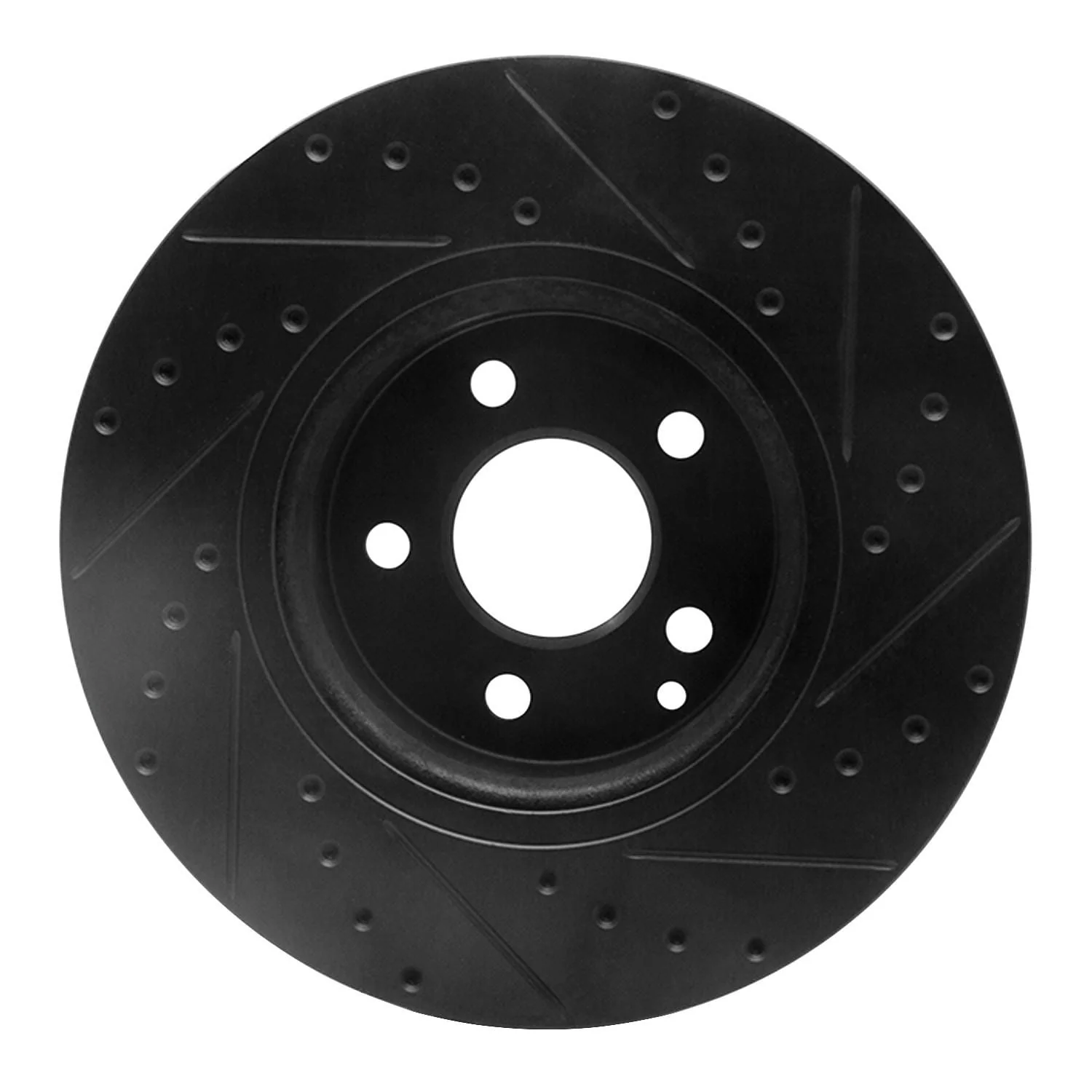 R1 Concepts 03-06 Mercedes-Benz SL500 Front Left Drilled & Slotted Black Brake Rotor - Image 2