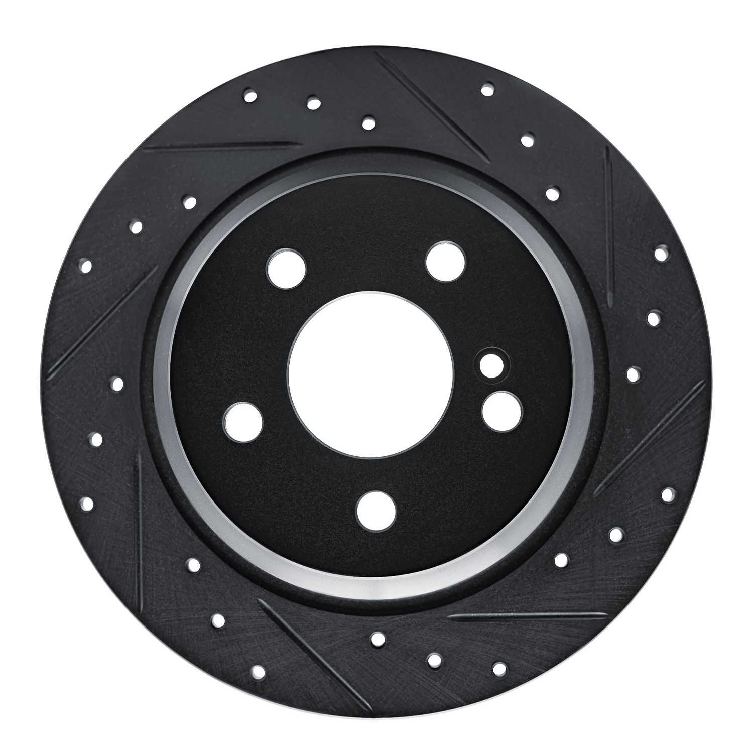 R1 Concepts 03-06 Mercedes-Benz SL500 Rear Right Drilled & Slotted Black Brake Rotor