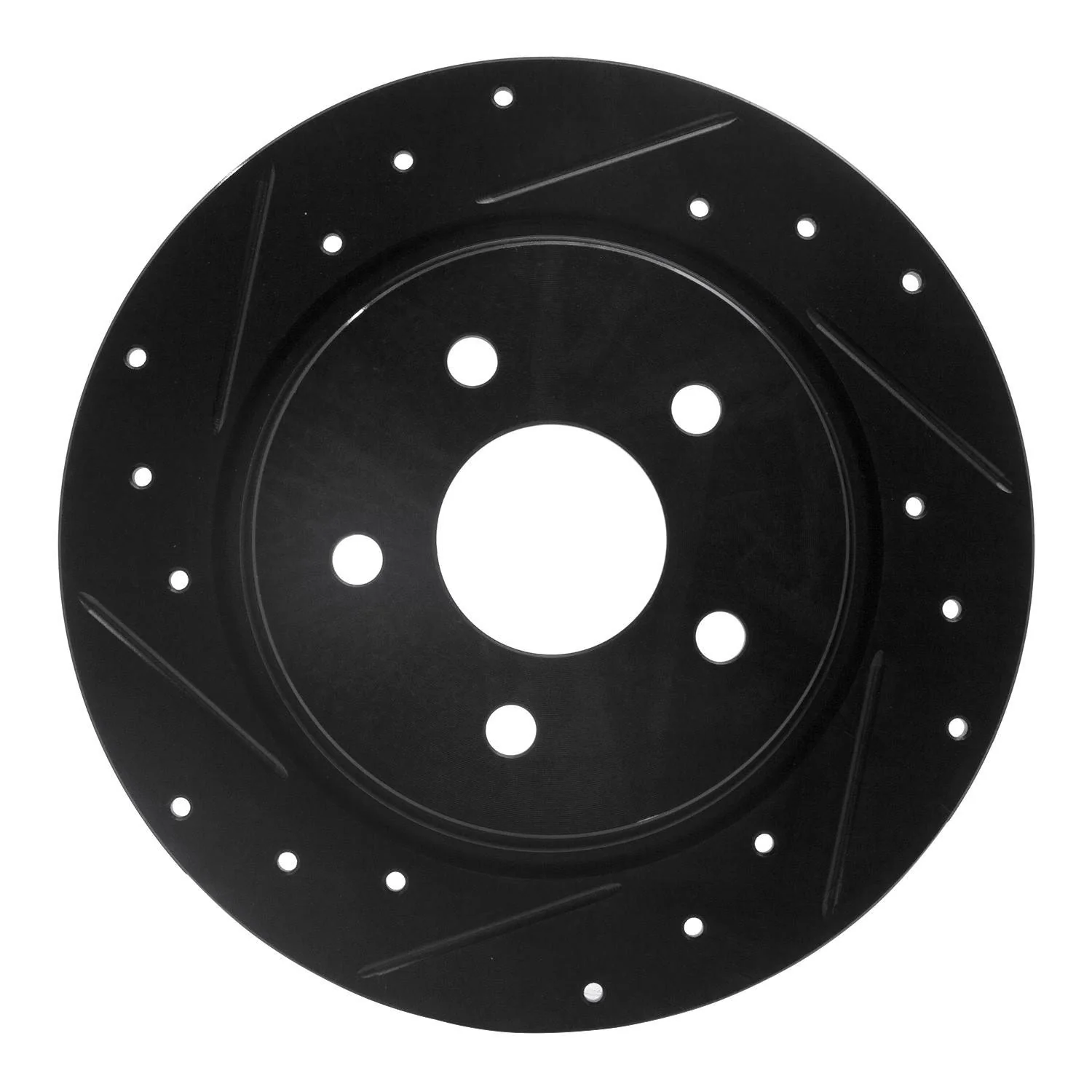 R1 Concepts 03-06 Renault Laguna (Mexico) Rear Left Drilled & Slotted Black Brake Rotor