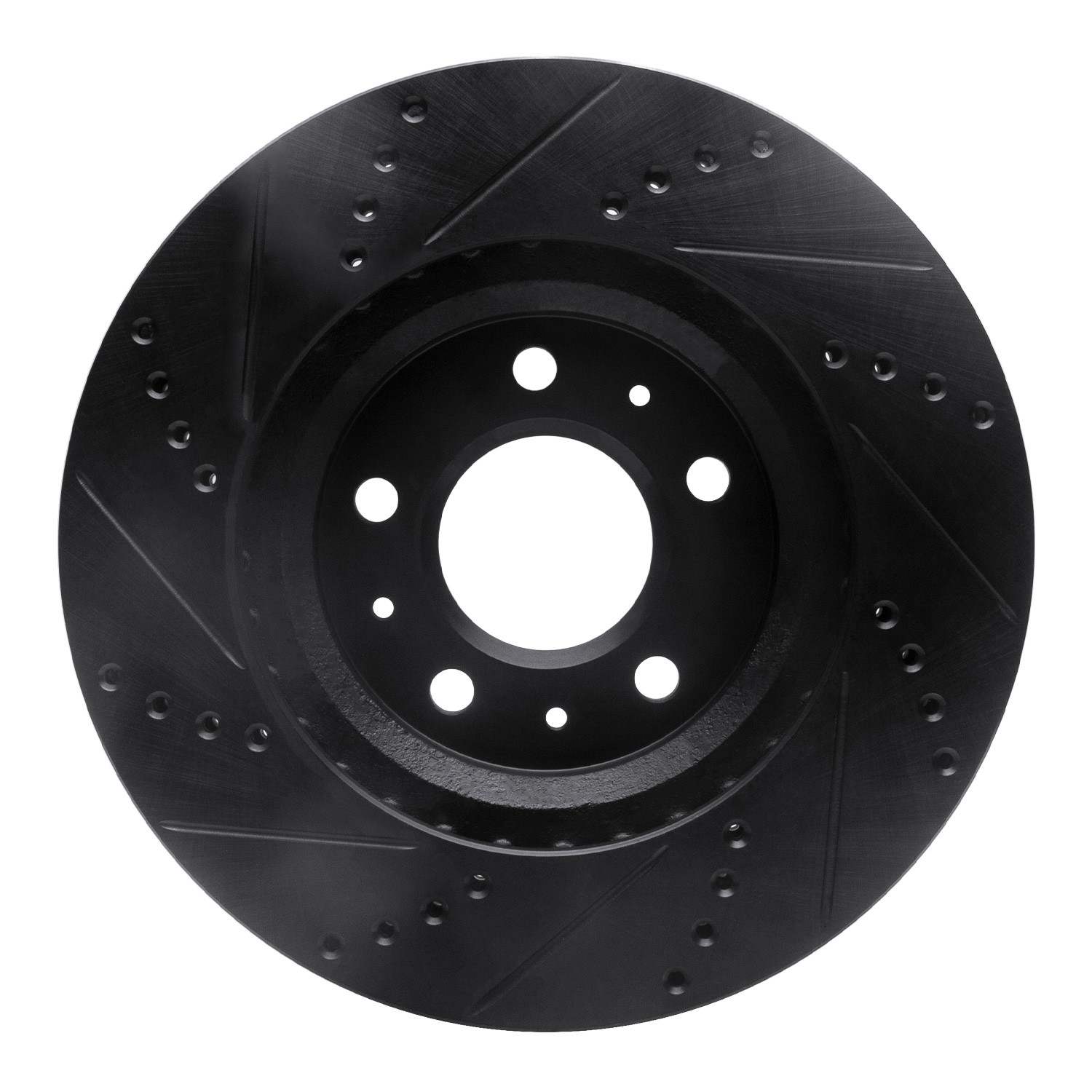R1 Concepts 03-07 Cadillac CTS Front Right Drilled & Slotted Black Brake Rotor - Image 2