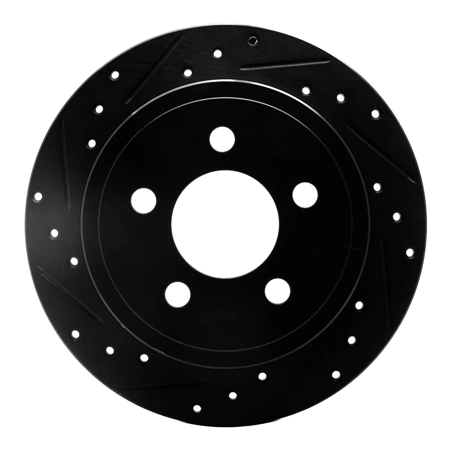 R1 Concepts 03-07 Jeep Liberty Rear Left Drilled & Slotted Black Brake Rotor