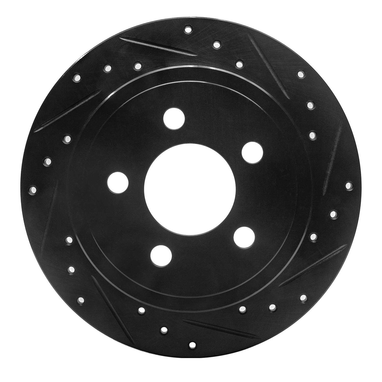 R1 Concepts 03-07 Jeep TJ (Canada - See Wrangler for US) Rear Right Drilled & Slotted Black Brake Rotor