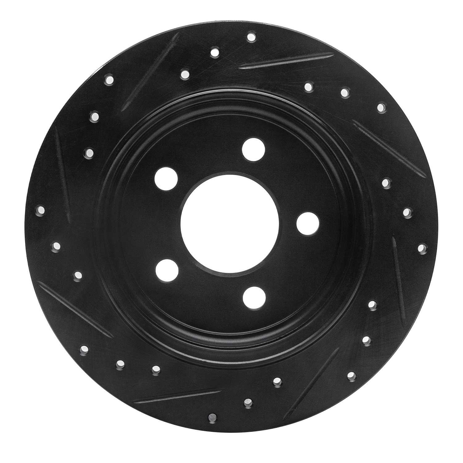 R1 Concepts 03-07 Jeep TJ (Canada - See Wrangler for US) Rear Right Drilled & Slotted Black Brake Rotor - Image 2