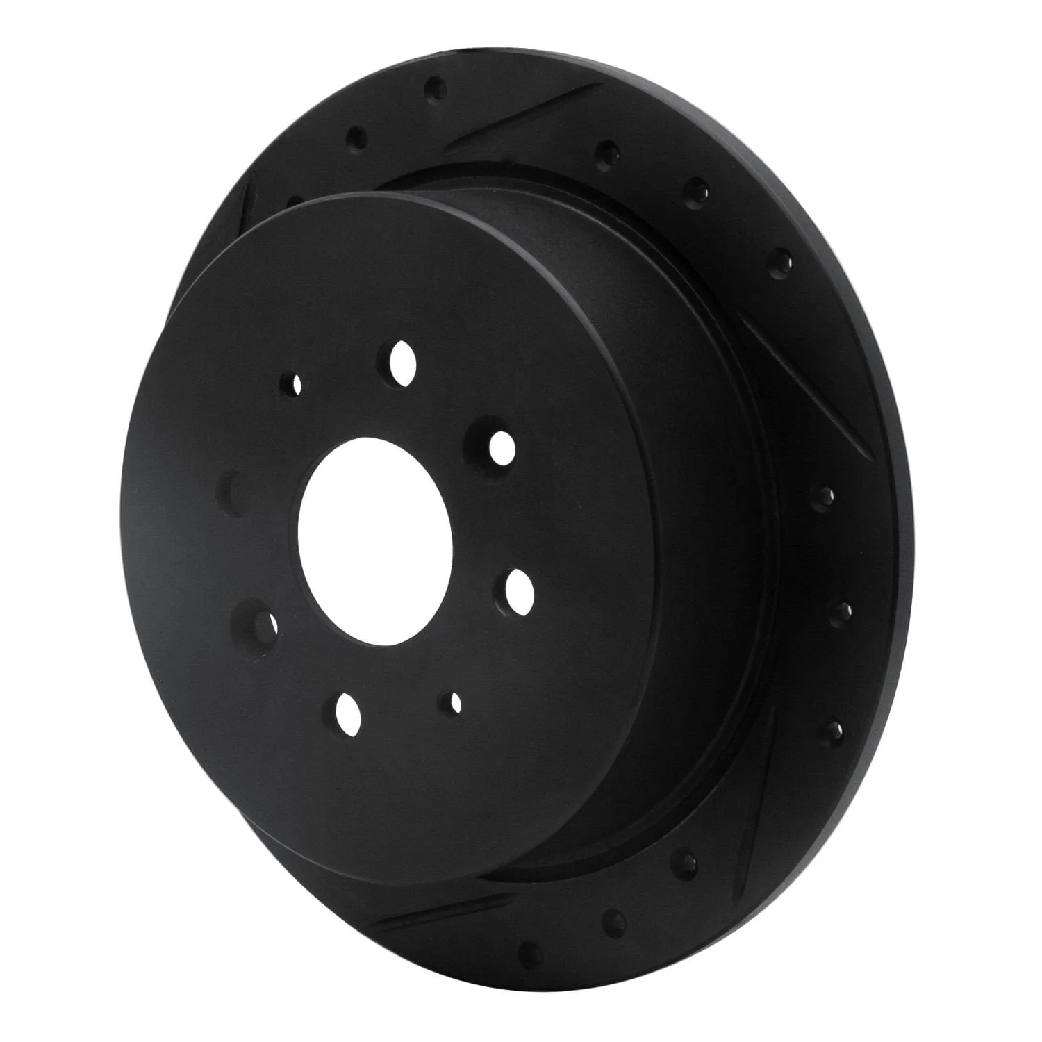 R1 Concepts 03-07 Peugeot 307 (Mexico) Rear Left Drilled & Slotted Black Brake Rotor