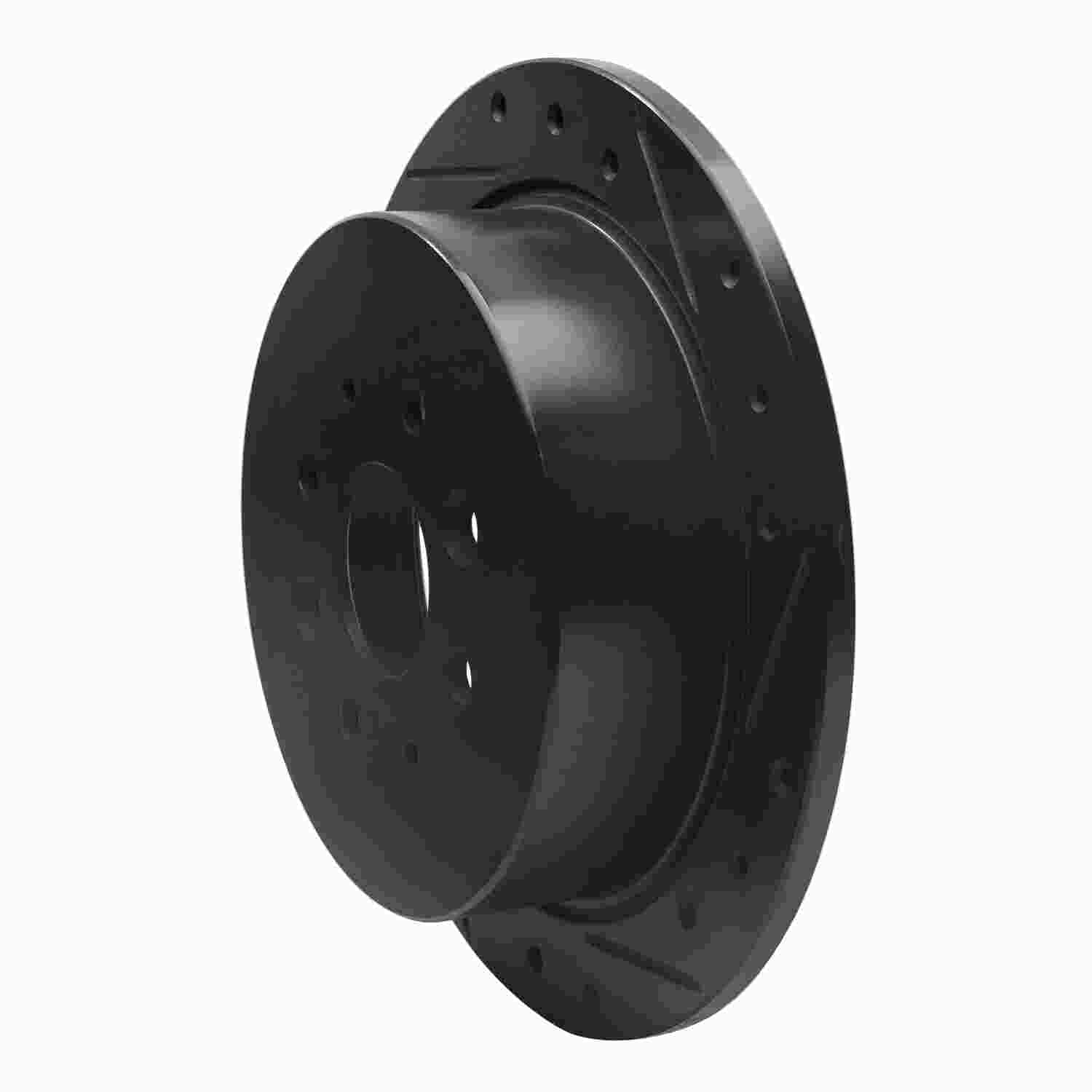 R1 Concepts 03-07 Peugeot 307 (Mexico) Rear Right Drilled & Slotted Black Brake Rotor