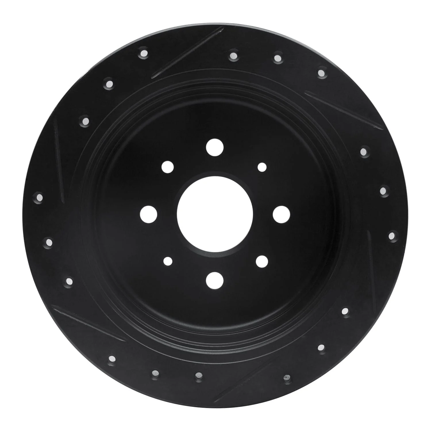 R1 Concepts 03-07 Peugeot 307 (Mexico) Rear Right Drilled & Slotted Black Brake Rotor - Image 2