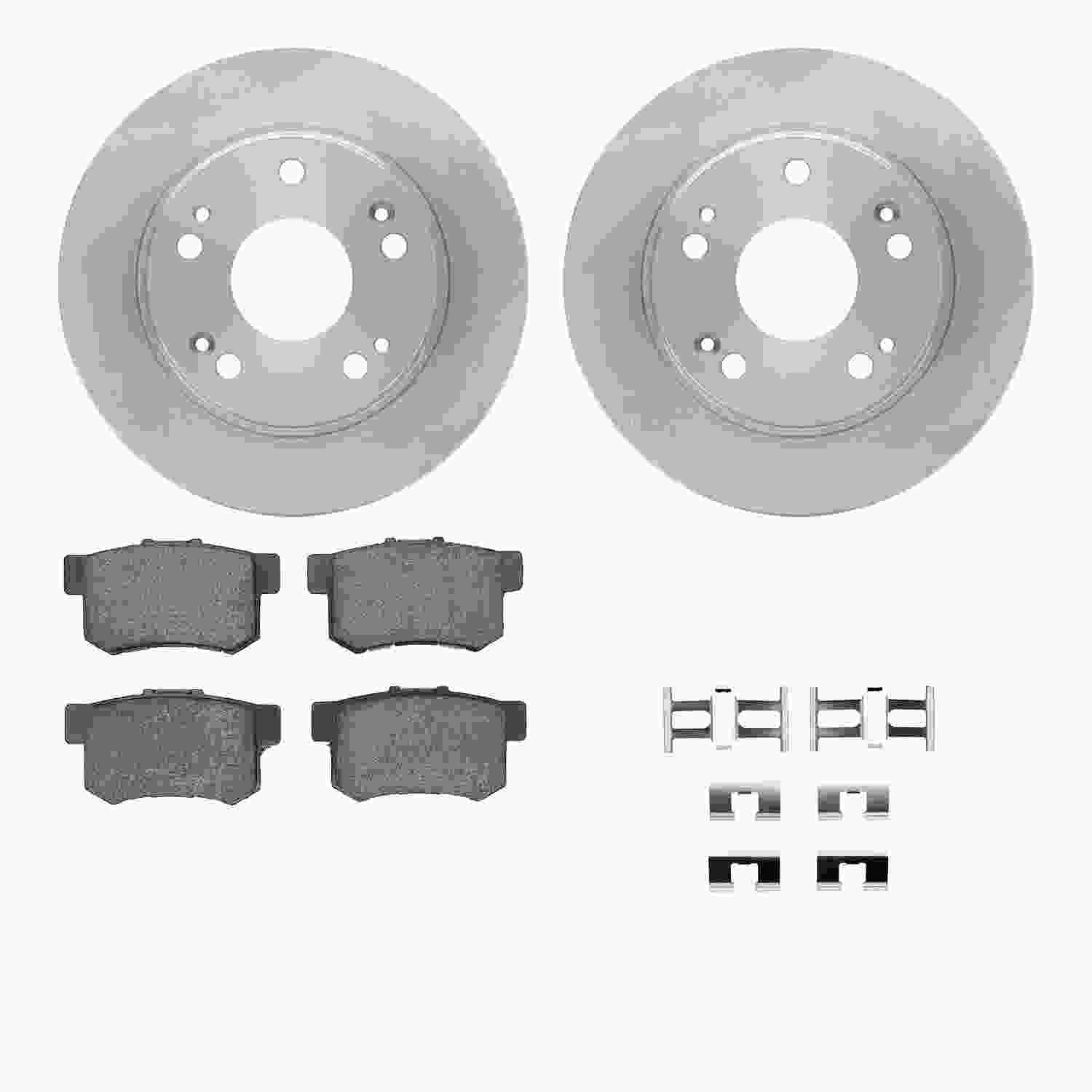 R1 Concepts 03-08 Acura TSX Rear Brake Rotor Set w/Optimum OE Pads and Hardware