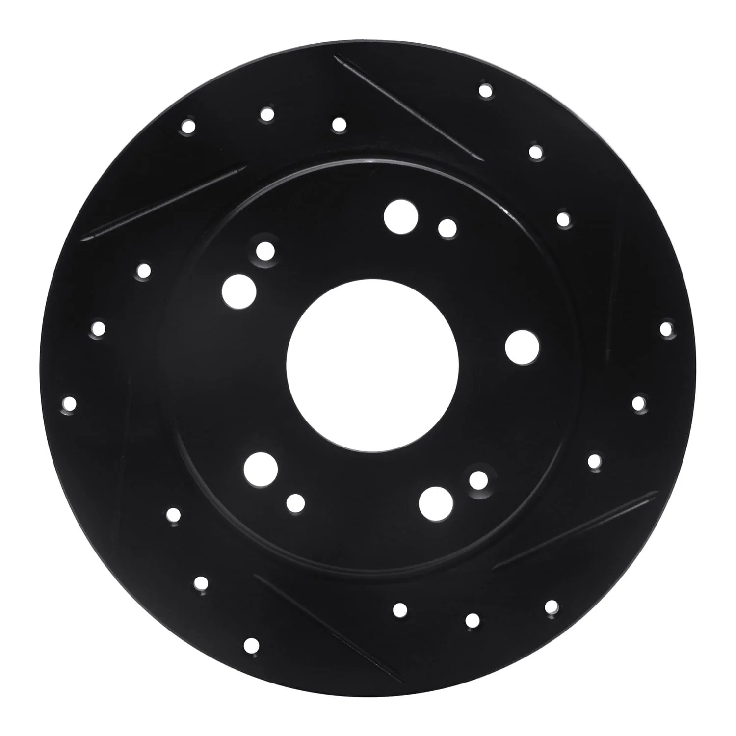 R1 Concepts 03-08 Acura TSX Rear Right Drilled & Slotted Black Brake Rotor