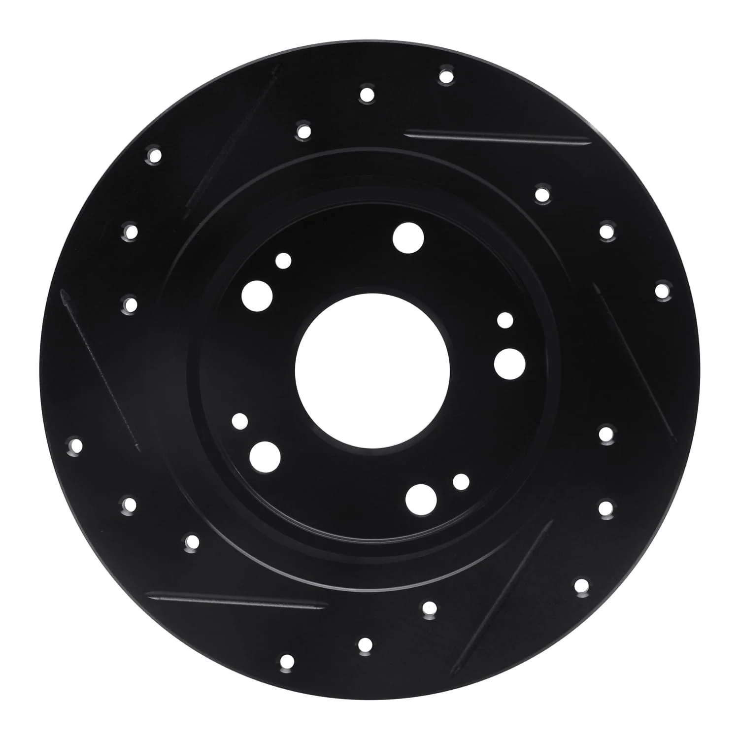 R1 Concepts 03-08 Acura TSX Rear Right Drilled & Slotted Black Brake Rotor - Image 2