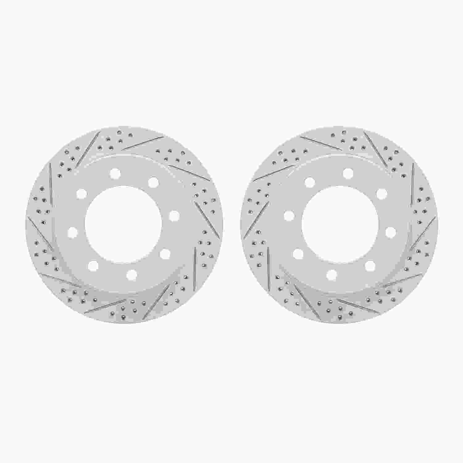 R1 Concepts 03-08 Dodge Ram 2500 Rear Drilled & Slotted Carbon Coated Brake Rotor Set