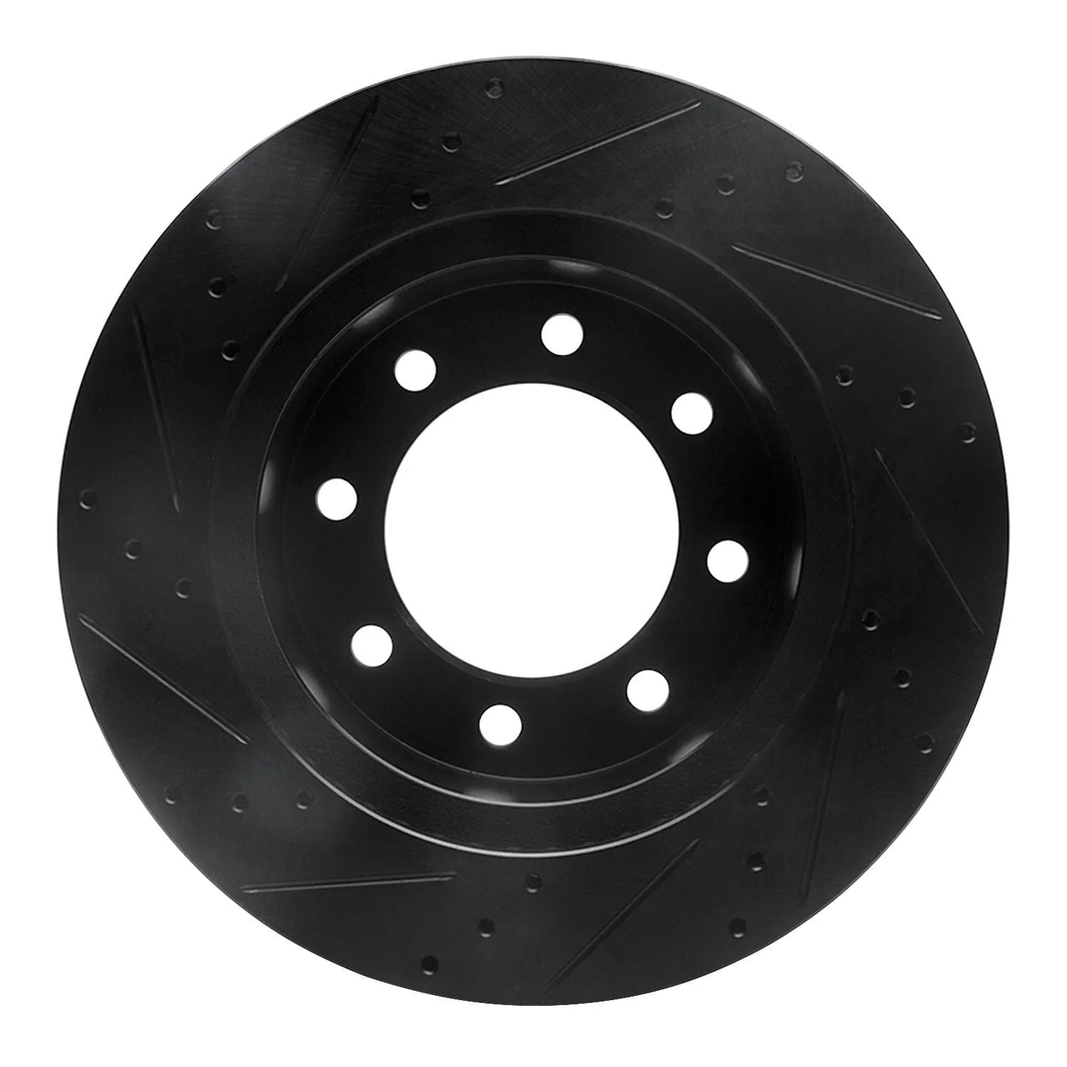 R1 Concepts 03-08 Dodge Ram 3500 Front Right Drilled & Slotted Black Brake Rotor - Image 2