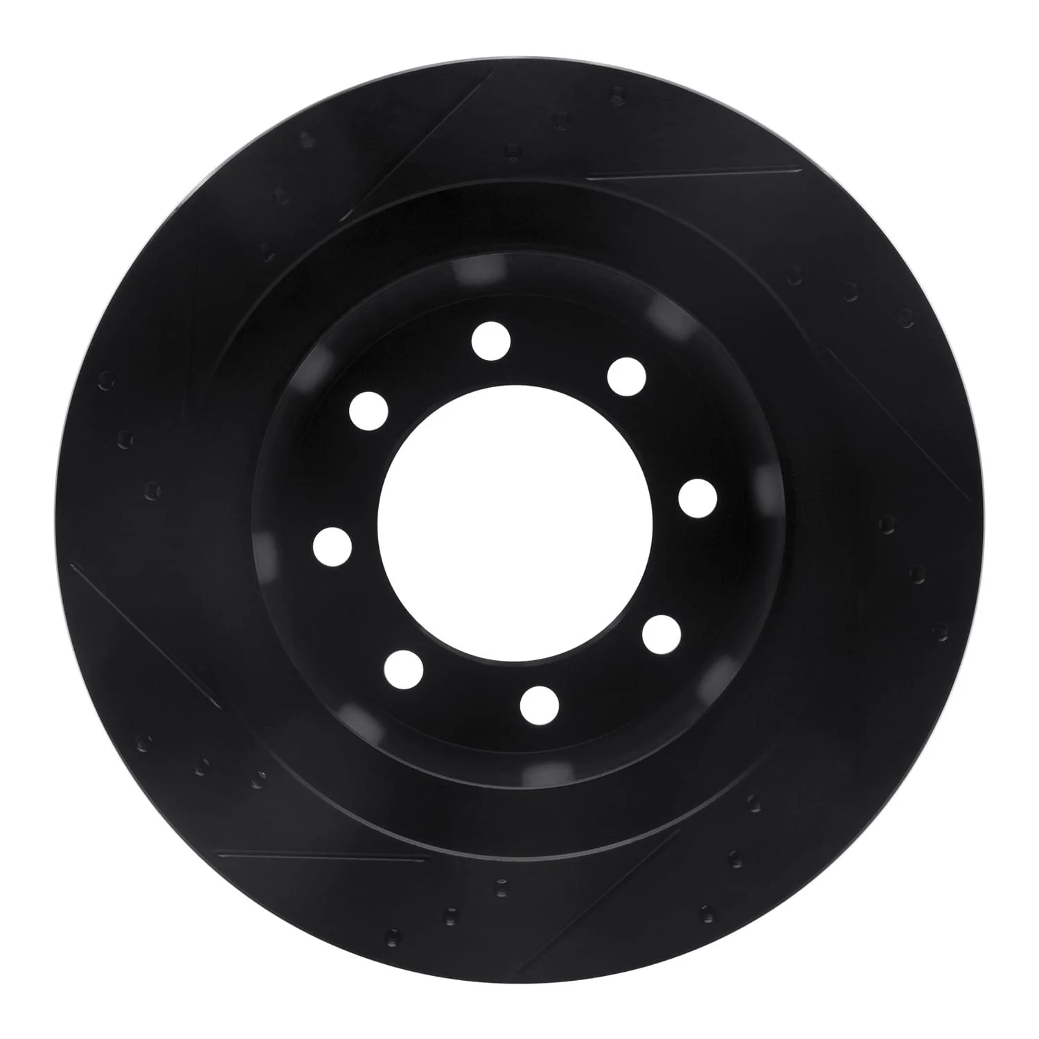 R1 Concepts 03-08 Dodge Ram 3500 Rear Right Drilled & Slotted Black Brake Rotor - Image 2