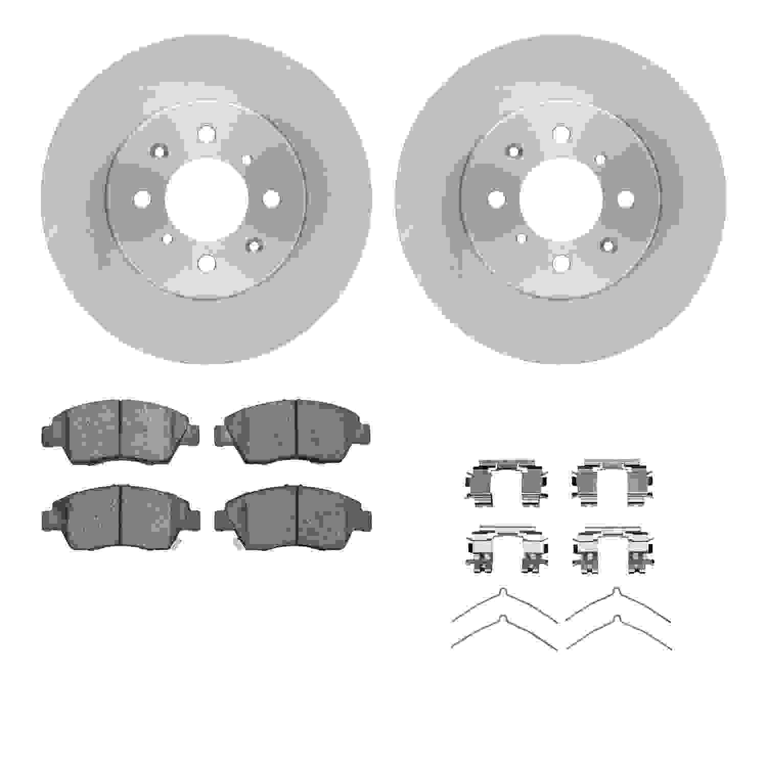 R1 Concepts 03-08 Honda Civic Front Brake Rotor Set w/Ceramic Pads and Hardware
