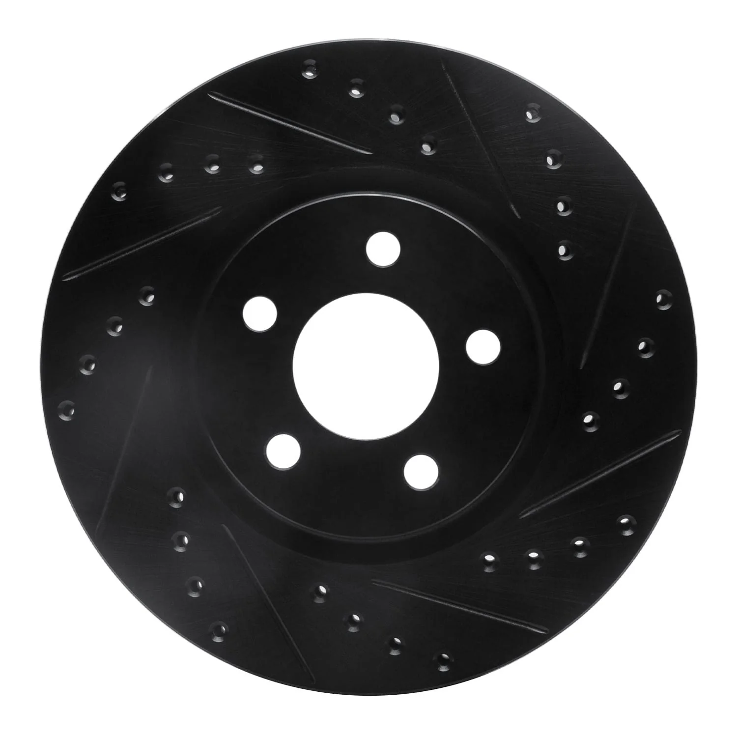 R1 Concepts 03-09 Chrysler PT Cruiser Front Right Drilled & Slotted Black Brake Rotor