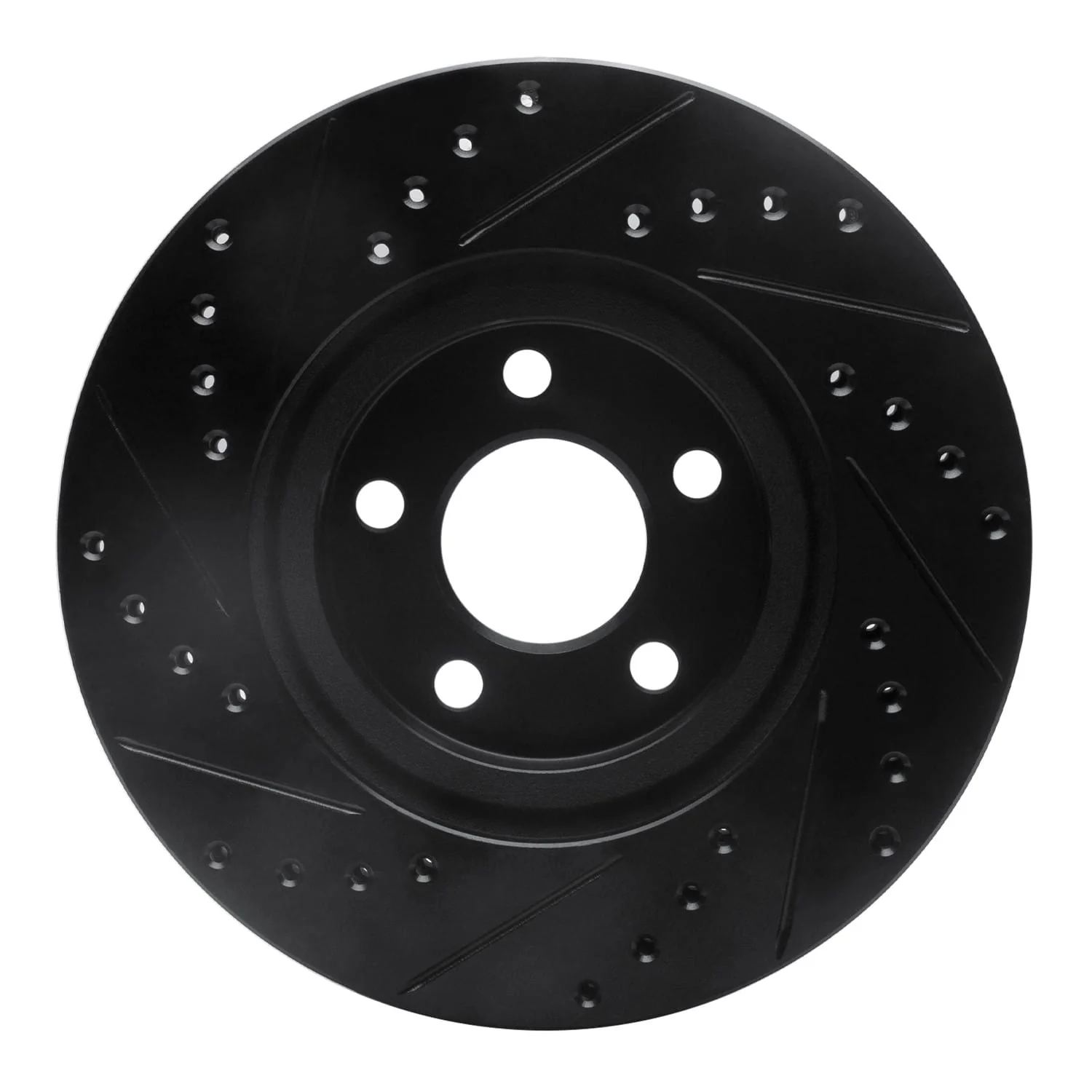 R1 Concepts 03-09 Chrysler PT Cruiser Front Right Drilled & Slotted Black Brake Rotor - Image 2