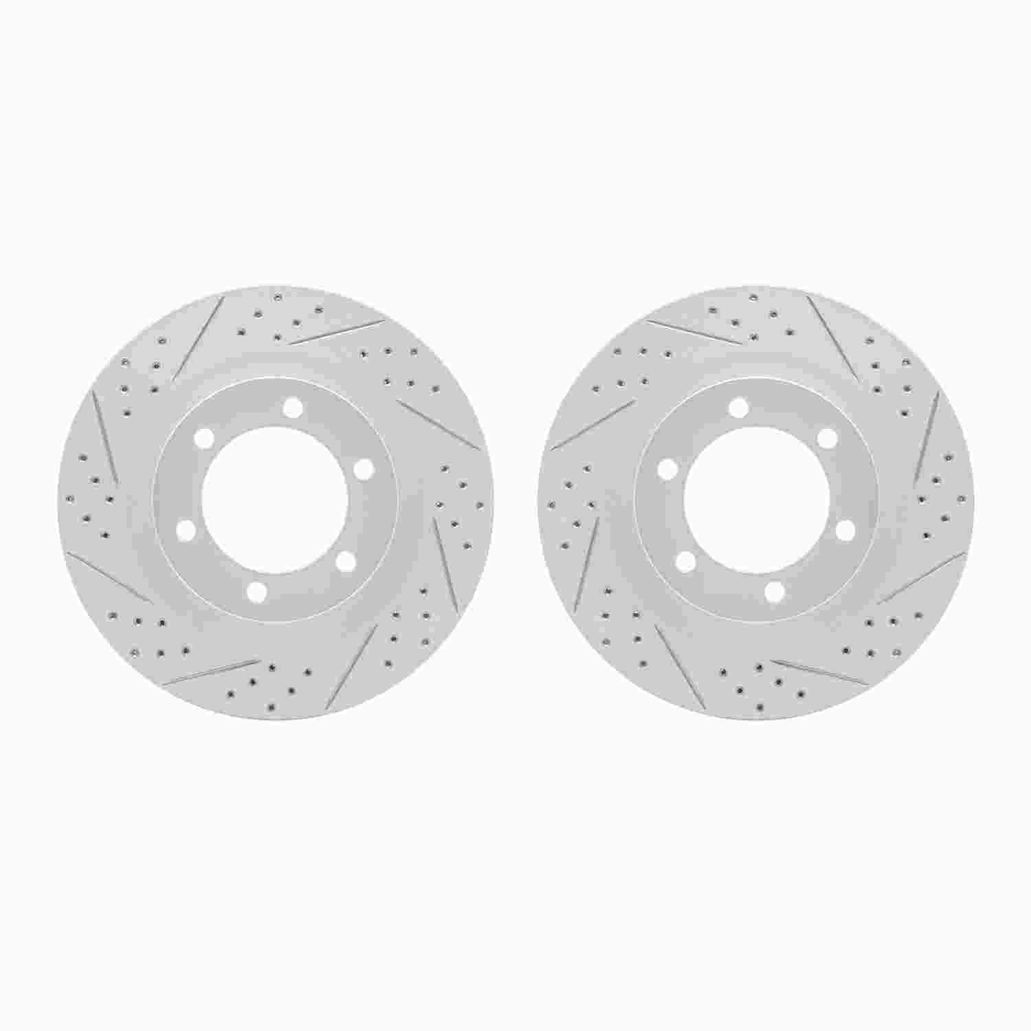R1 Concepts 03-09 Lexus GX470 Front Drilled & Slotted Carbon Coated Brake Rotor Set
