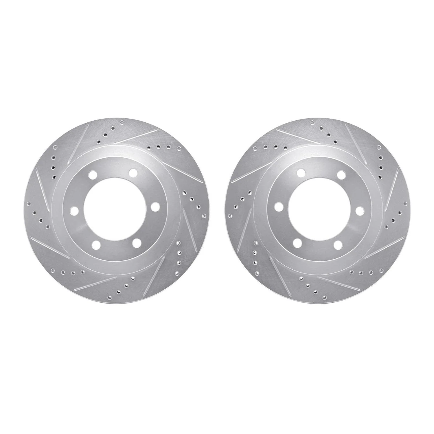 R1 Concepts 03-09 Lexus GX470 Front Drilled & Slotted Silver Brake Rotor Set