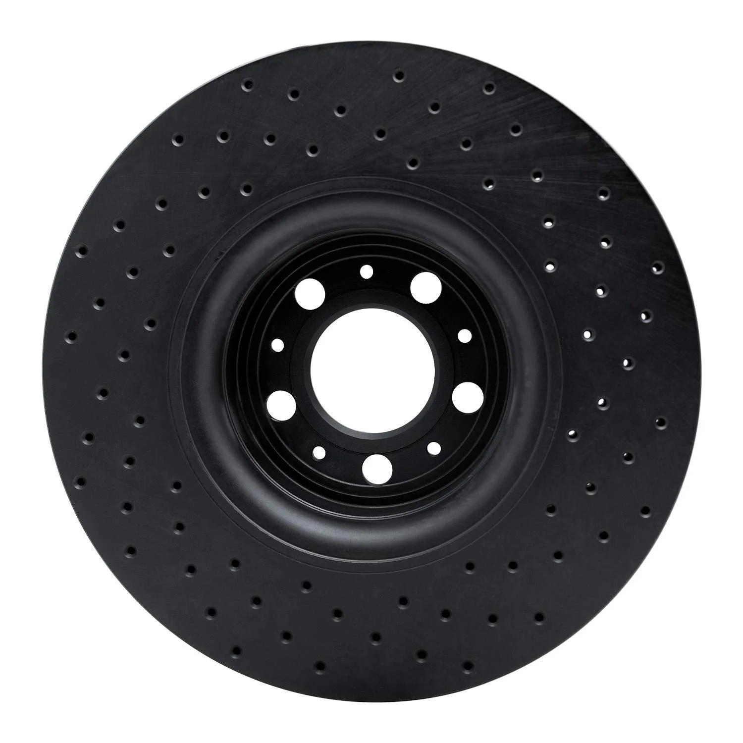 R1 Concepts 03-09 Volvo XC90 Front Left Drilled Black Brake Rotor - Image 2