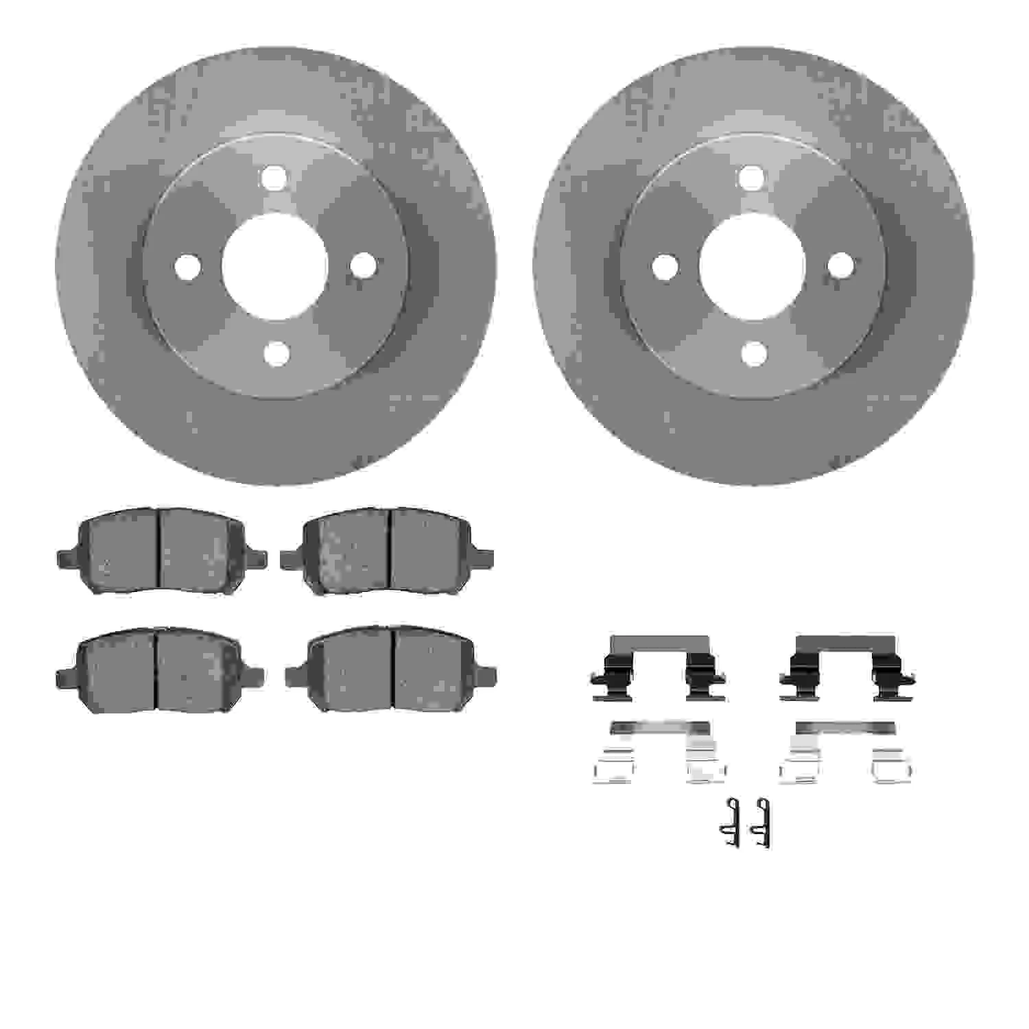 R1 Concepts 03-10 Chevrolet Cobalt Front Brake Rotor Set w/Optimum OE Pads and Hardware