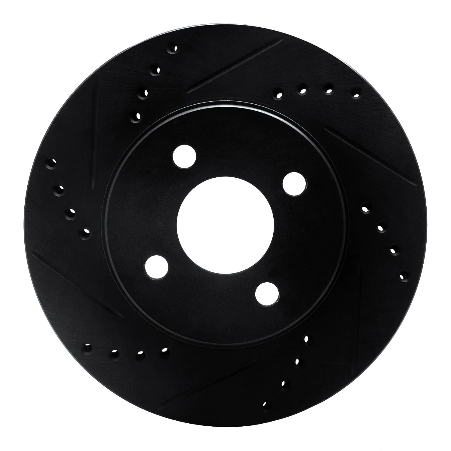 R1 Concepts 03-10 Chevrolet Cobalt Front Left Drilled & Slotted Black Brake Rotor