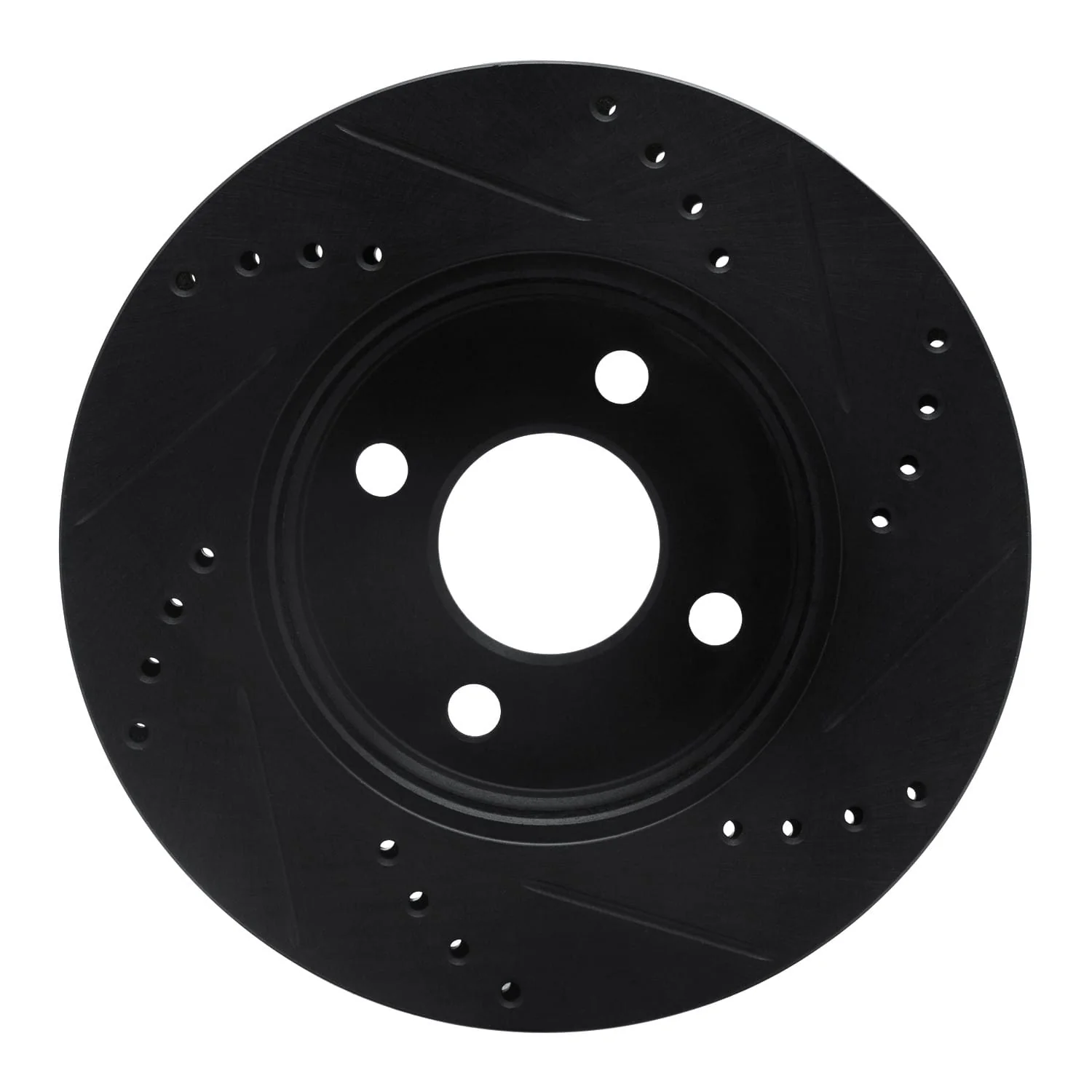 R1 Concepts 03-10 Chevrolet Cobalt Front Left Drilled & Slotted Black Brake Rotor - Image 2