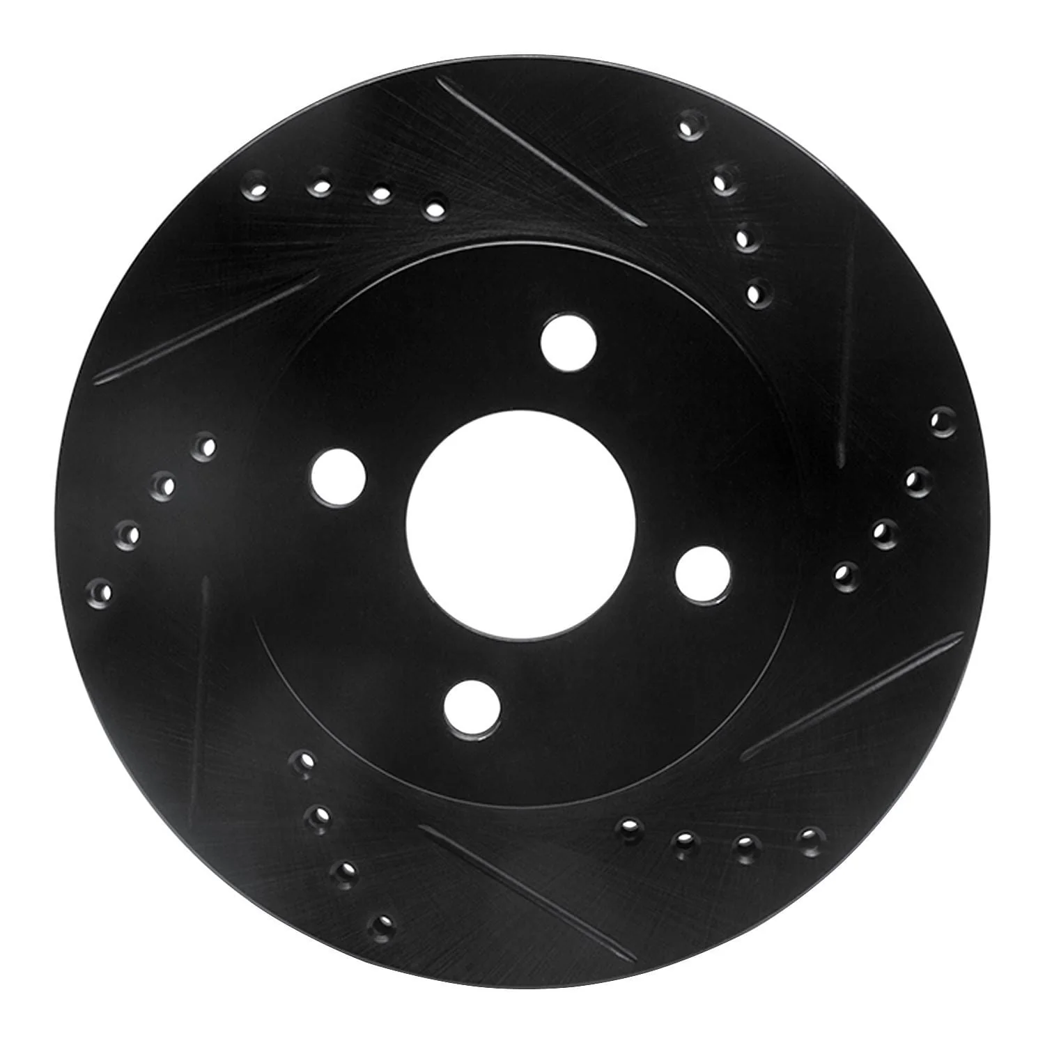 R1 Concepts 03-10 Chevrolet Cobalt Front Right Drilled & Slotted Black Brake Rotor