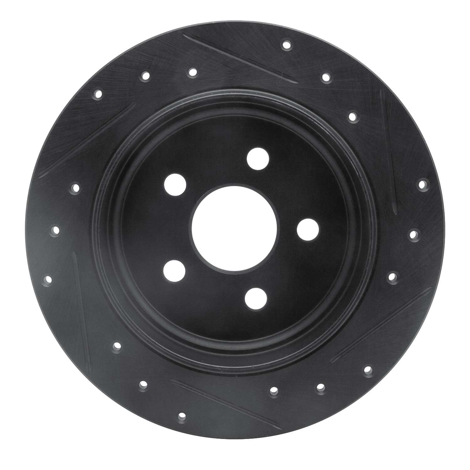 R1 Concepts 03-10 Chrysler PT Cruiser Rear Left Drilled & Slotted Black Brake Rotor - Image 2