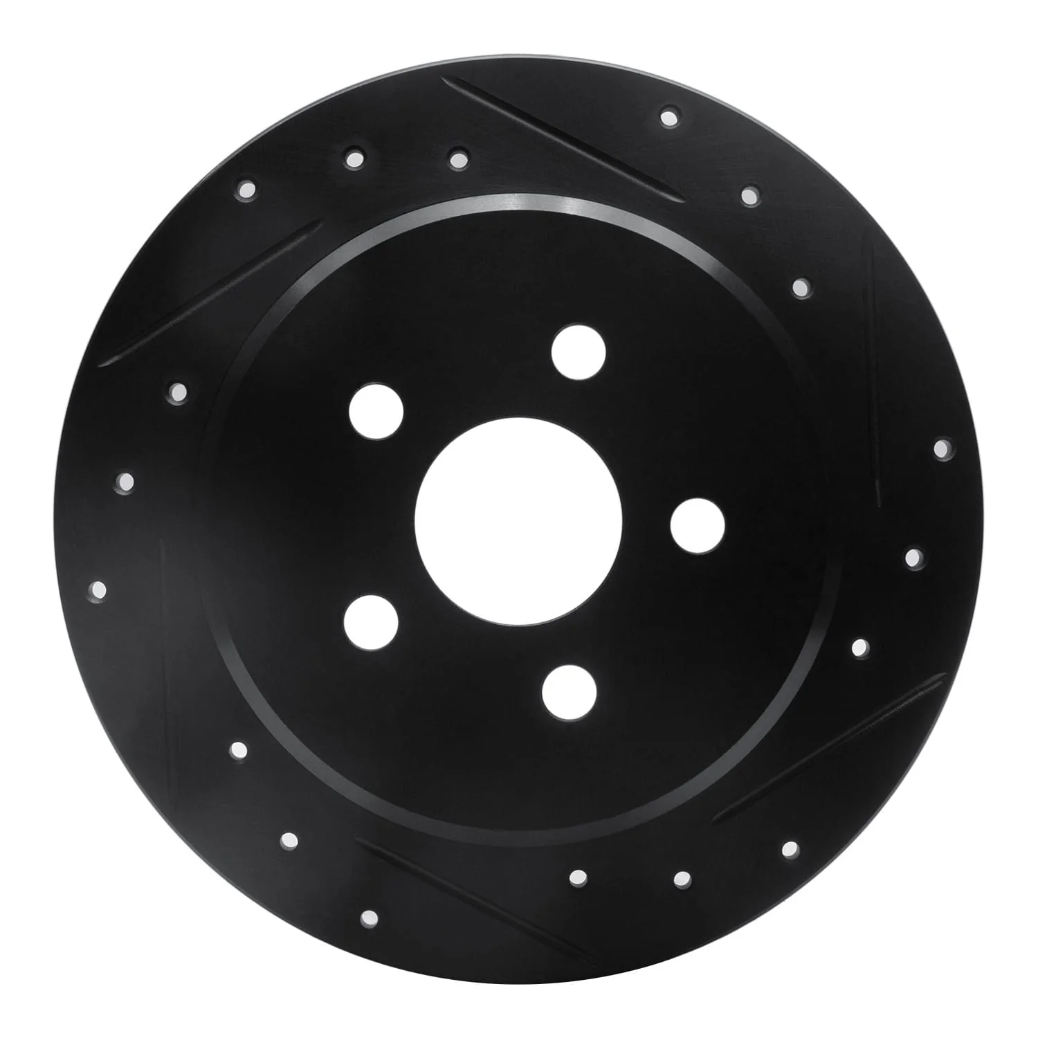 R1 Concepts 03-10 Chrysler PT Cruiser Rear Right Drilled & Slotted Black Brake Rotor