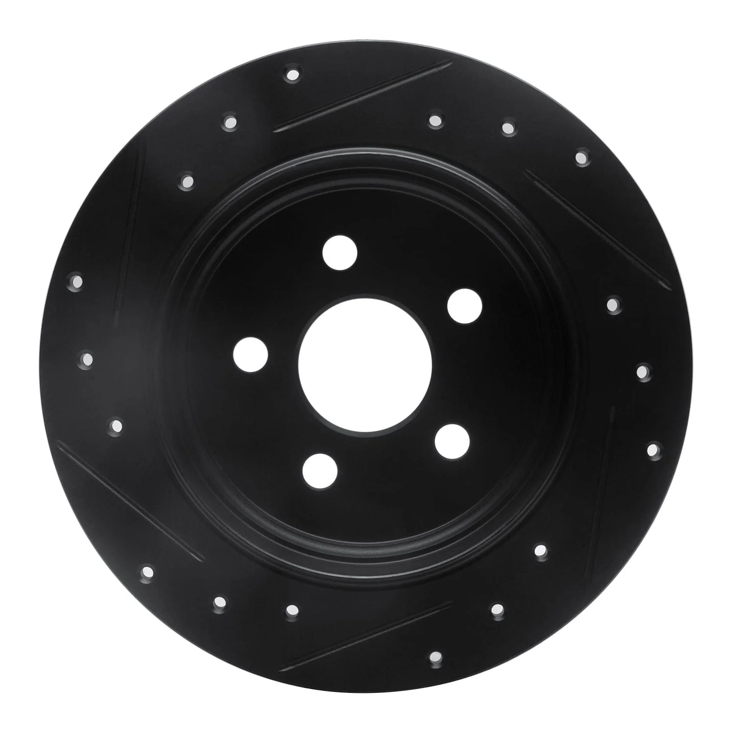R1 Concepts 03-10 Chrysler PT Cruiser Rear Right Drilled & Slotted Black Brake Rotor - Image 2
