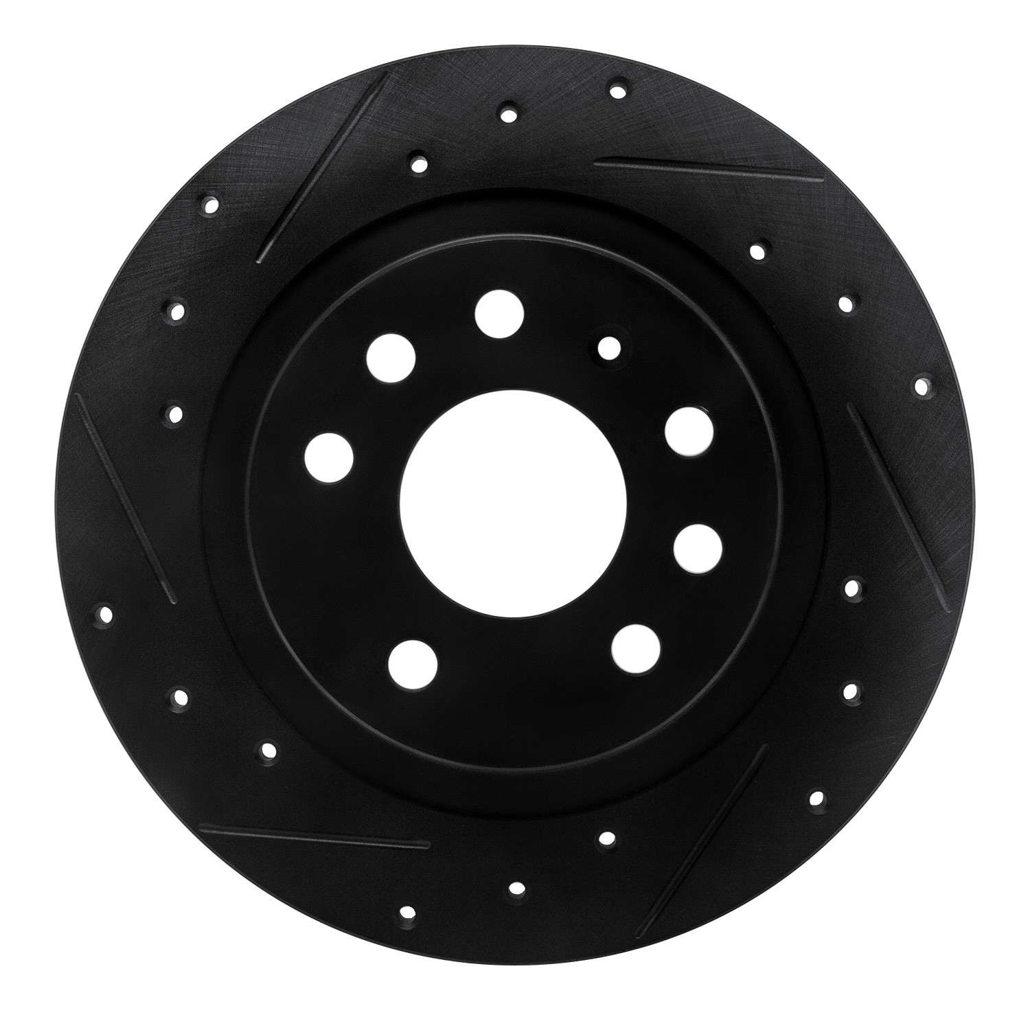 R1 Concepts 03-11 Cadillac BLS (Mexico) Rear Left Drilled & Slotted Black Brake Rotor