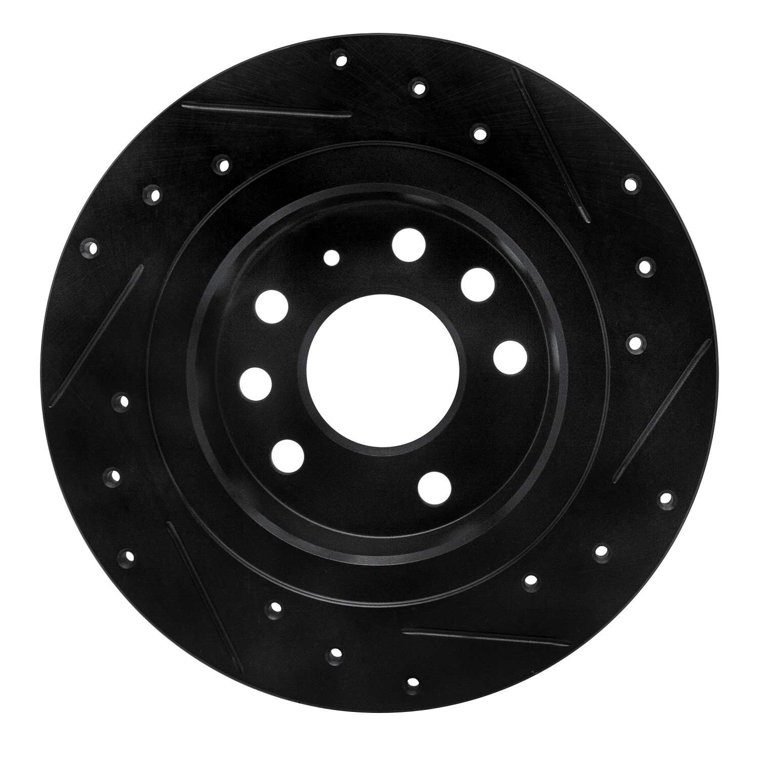 R1 Concepts 03-11 Cadillac BLS (Mexico) Rear Left Drilled & Slotted Black Brake Rotor - Image 2