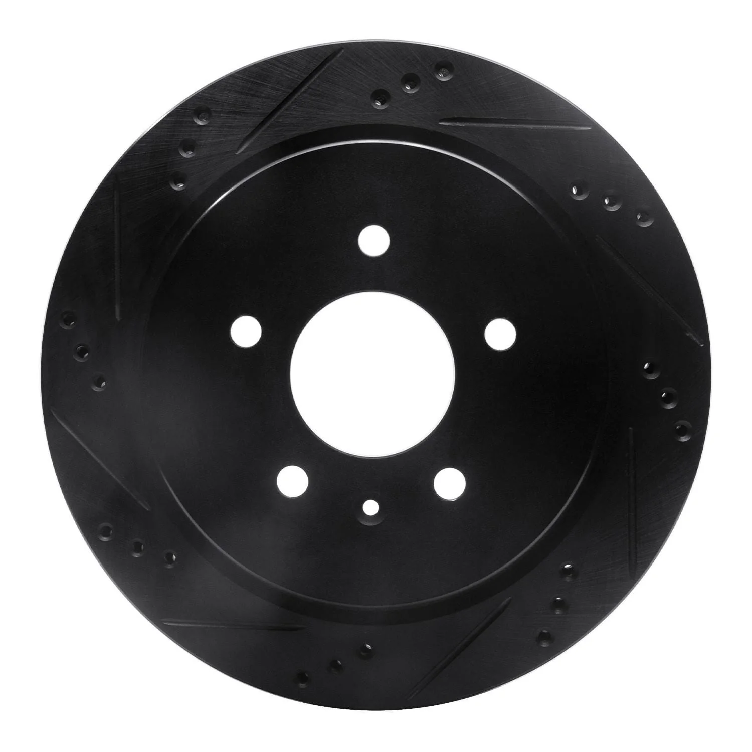 R1 Concepts 03-11 Cadillac CTS Rear Left Drilled & Slotted Black Brake Rotor