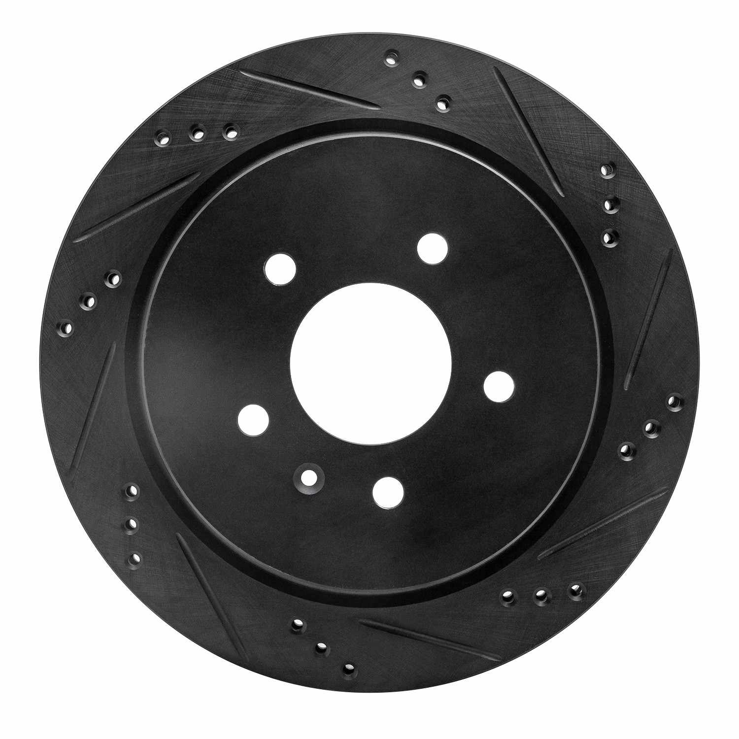 R1 Concepts 03-11 Cadillac STS Rear Right Drilled & Slotted Black Brake Rotor