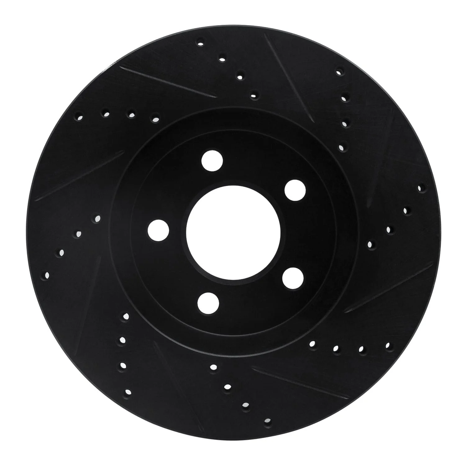 R1 Concepts 03-11 Ford Crown Victoria Front Left Drilled & Slotted Black Brake Rotor - Image 2