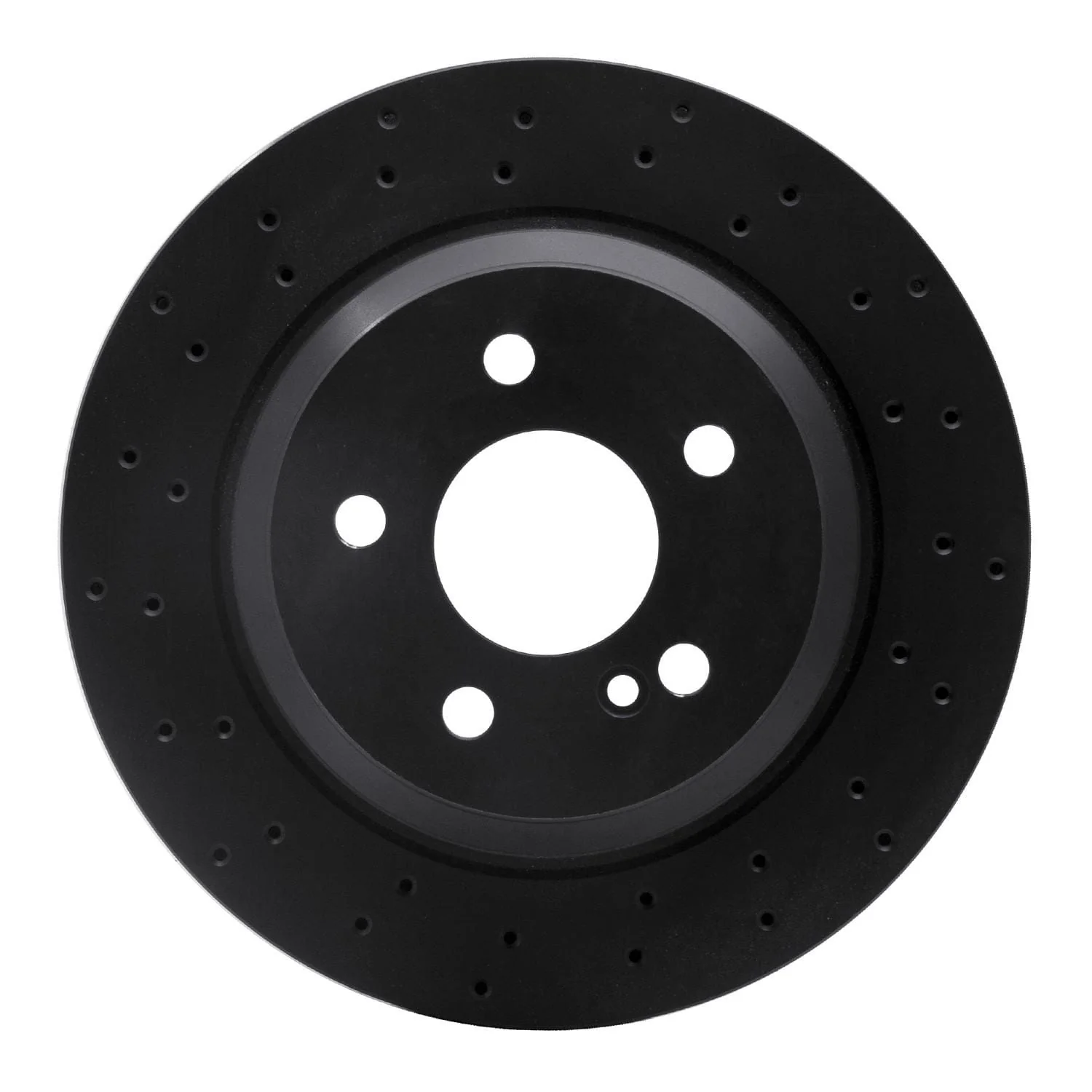 R1 Concepts 03-13 Mercedes-Benz SL500 Rear Left Drilled Black Brake Rotor