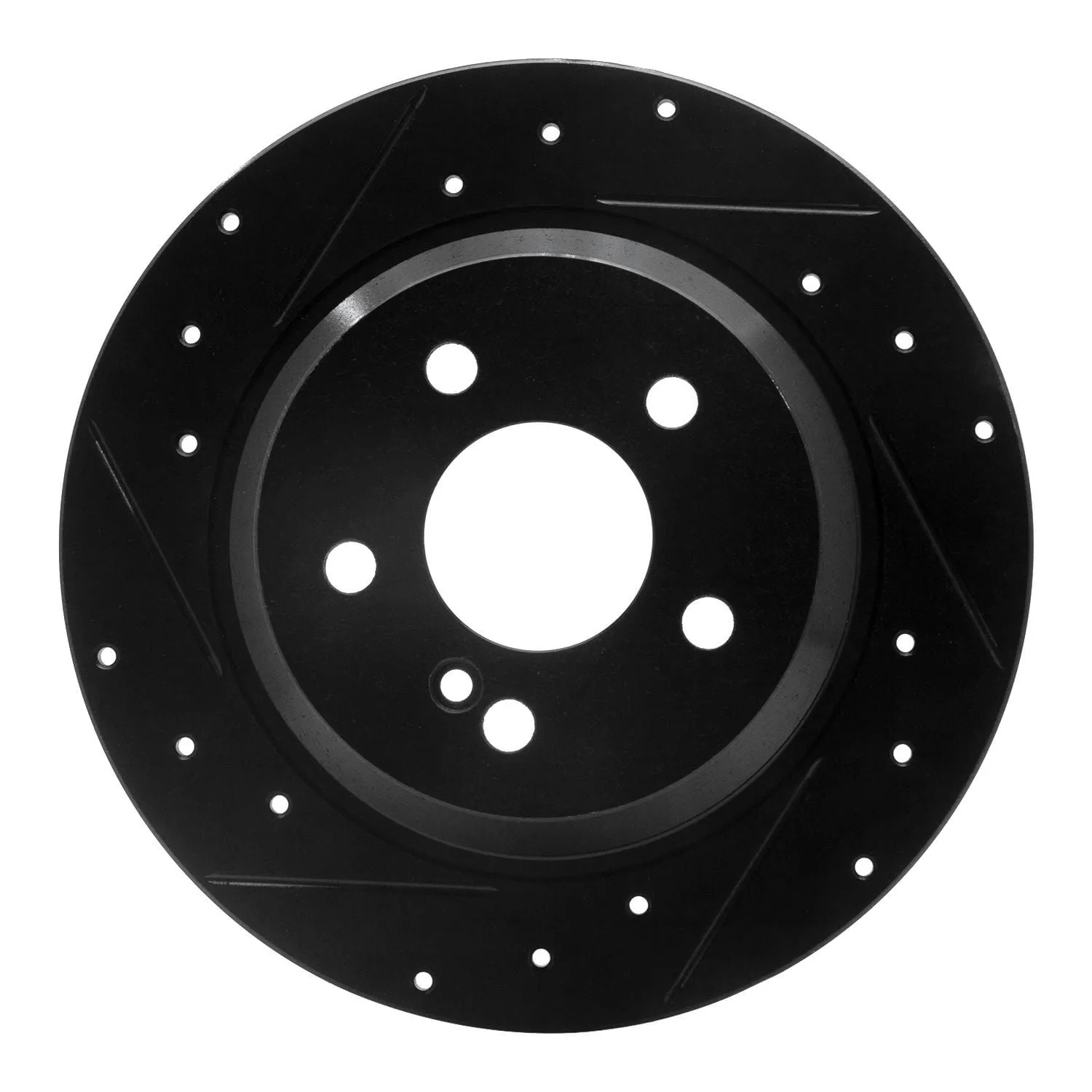 R1 Concepts 03-16 Mercedes-Benz E280 (Canada) Rear Left Drilled & Slotted Black Brake Rotor