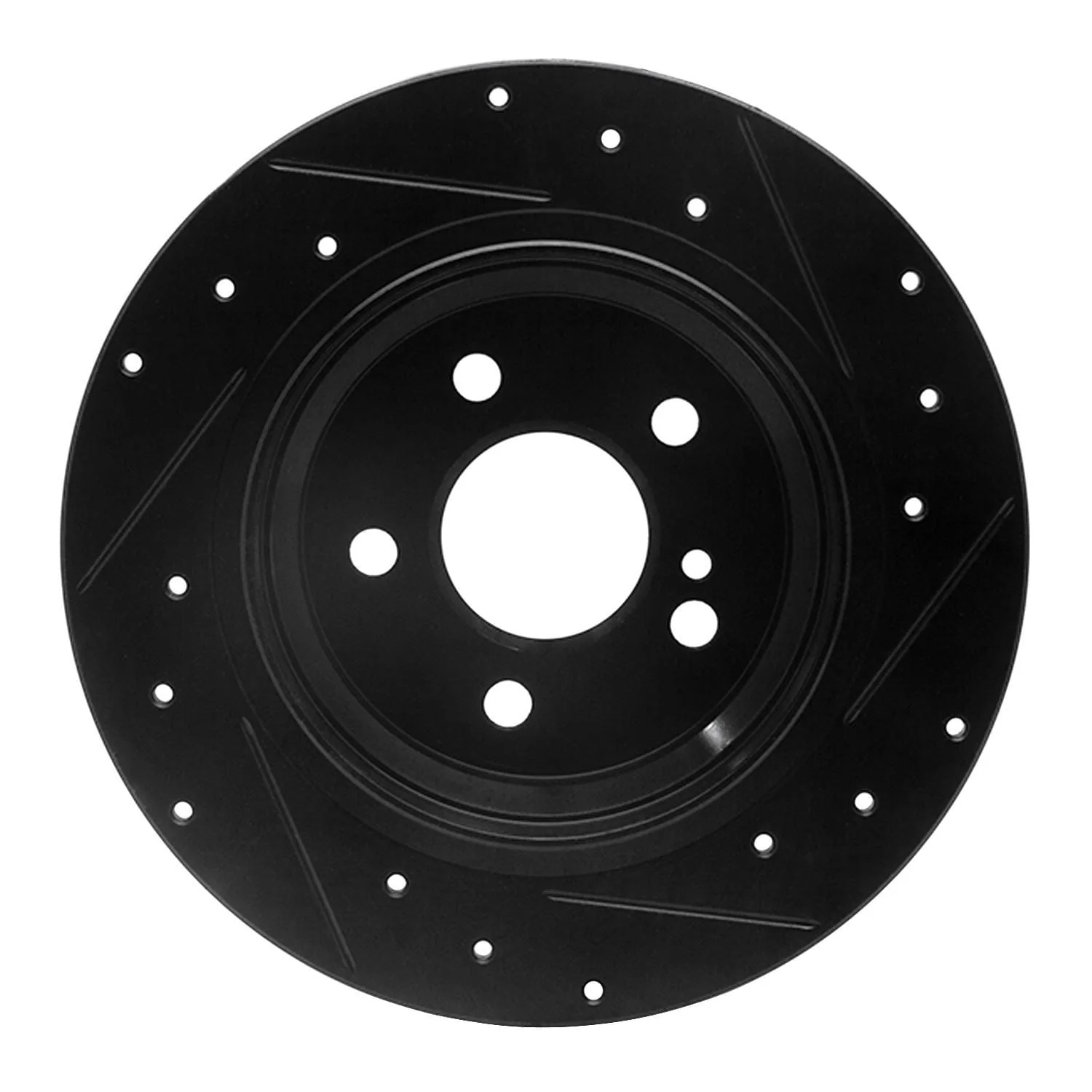 R1 Concepts 03-16 Mercedes-Benz E280 (Canada) Rear Left Drilled & Slotted Black Brake Rotor - Image 2