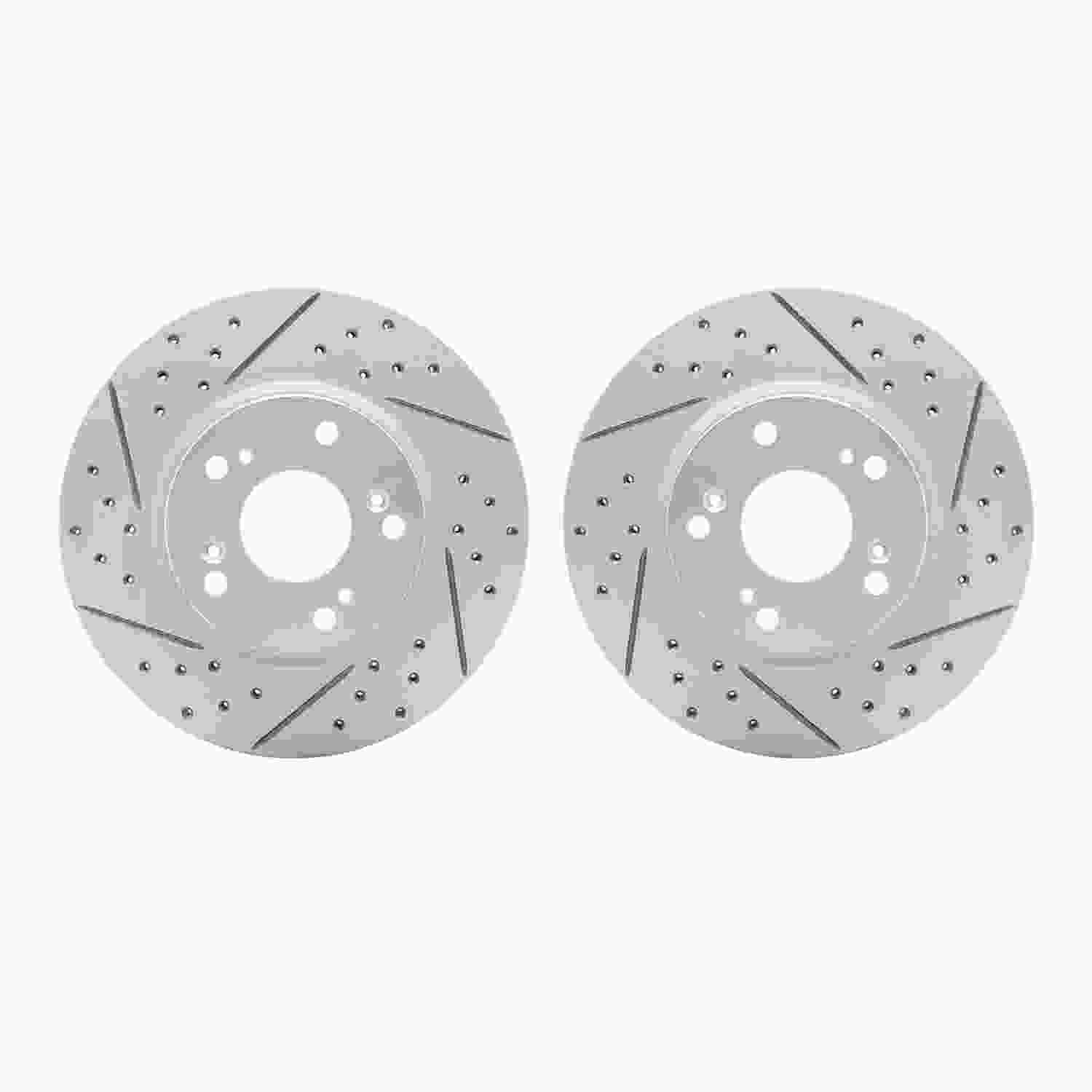 R1 Concepts 03-17 Acura ILX Front Drilled & Slotted Carbon Coated Brake Rotor Set