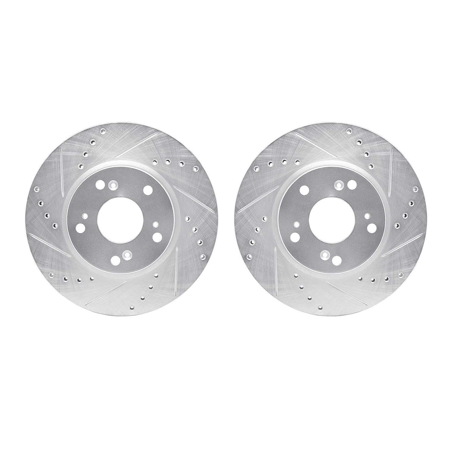 R1 Concepts 03-17 Acura ILX Front Drilled & Slotted Silver Brake Rotor Set