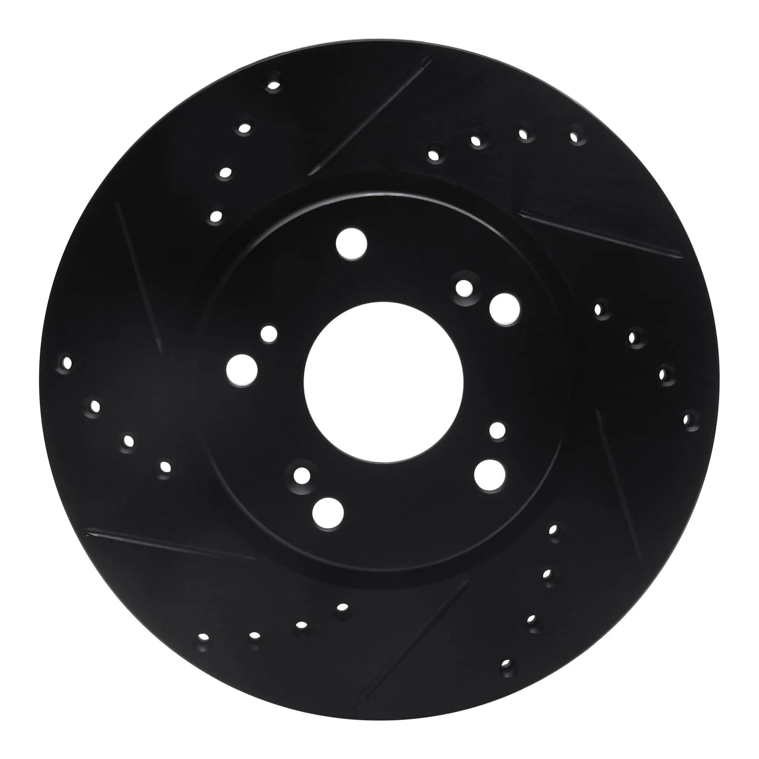 R1 Concepts 03-17 Acura ILX Front Left Drilled & Slotted Black Brake Rotor