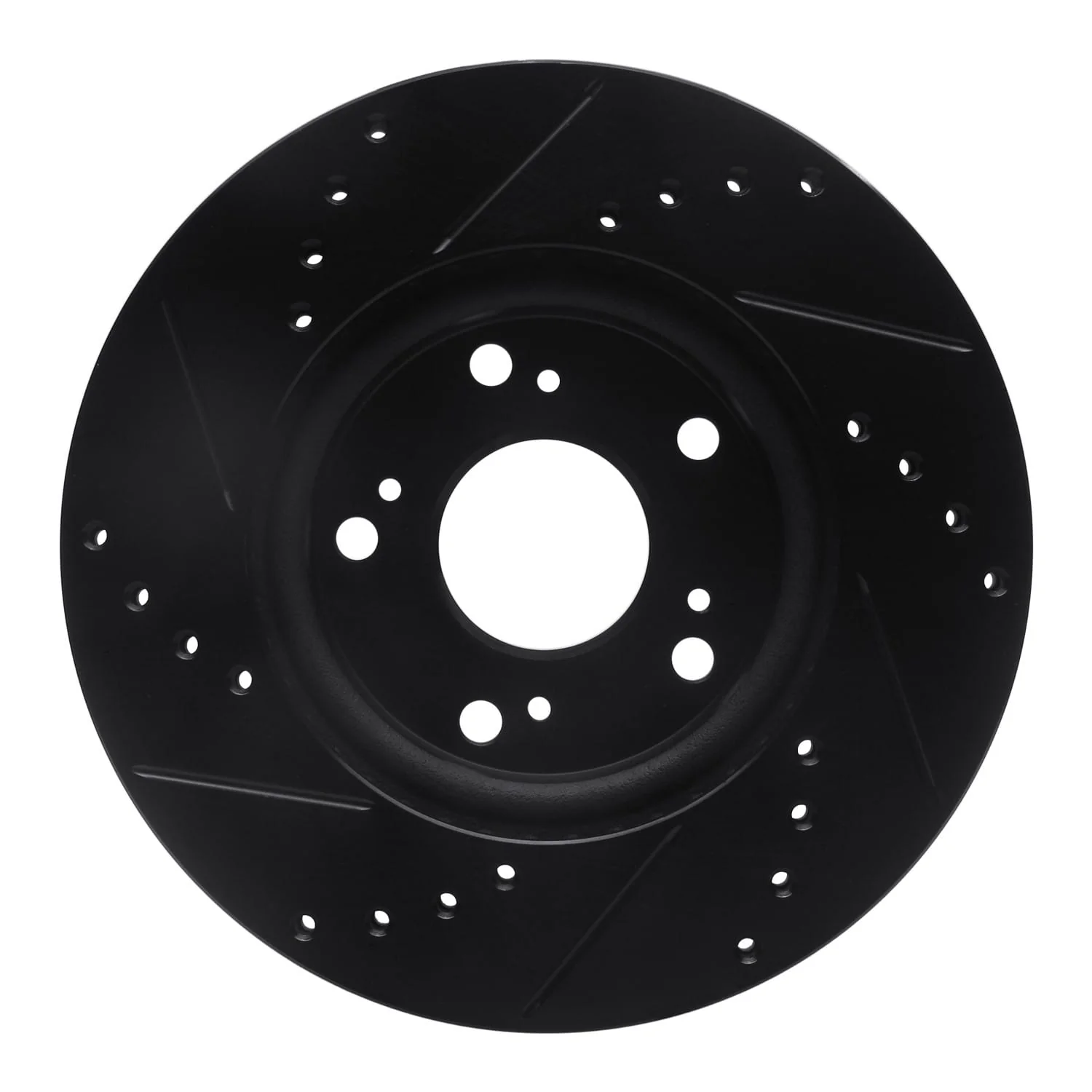 R1 Concepts 03-17 Acura ILX Front Right Drilled & Slotted Black Brake Rotor - Image 2