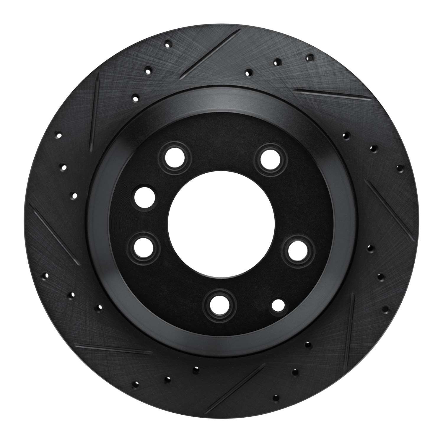 R1 Concepts 03-18 Porsche Cayenne Rear Left Drilled Black Brake Rotor