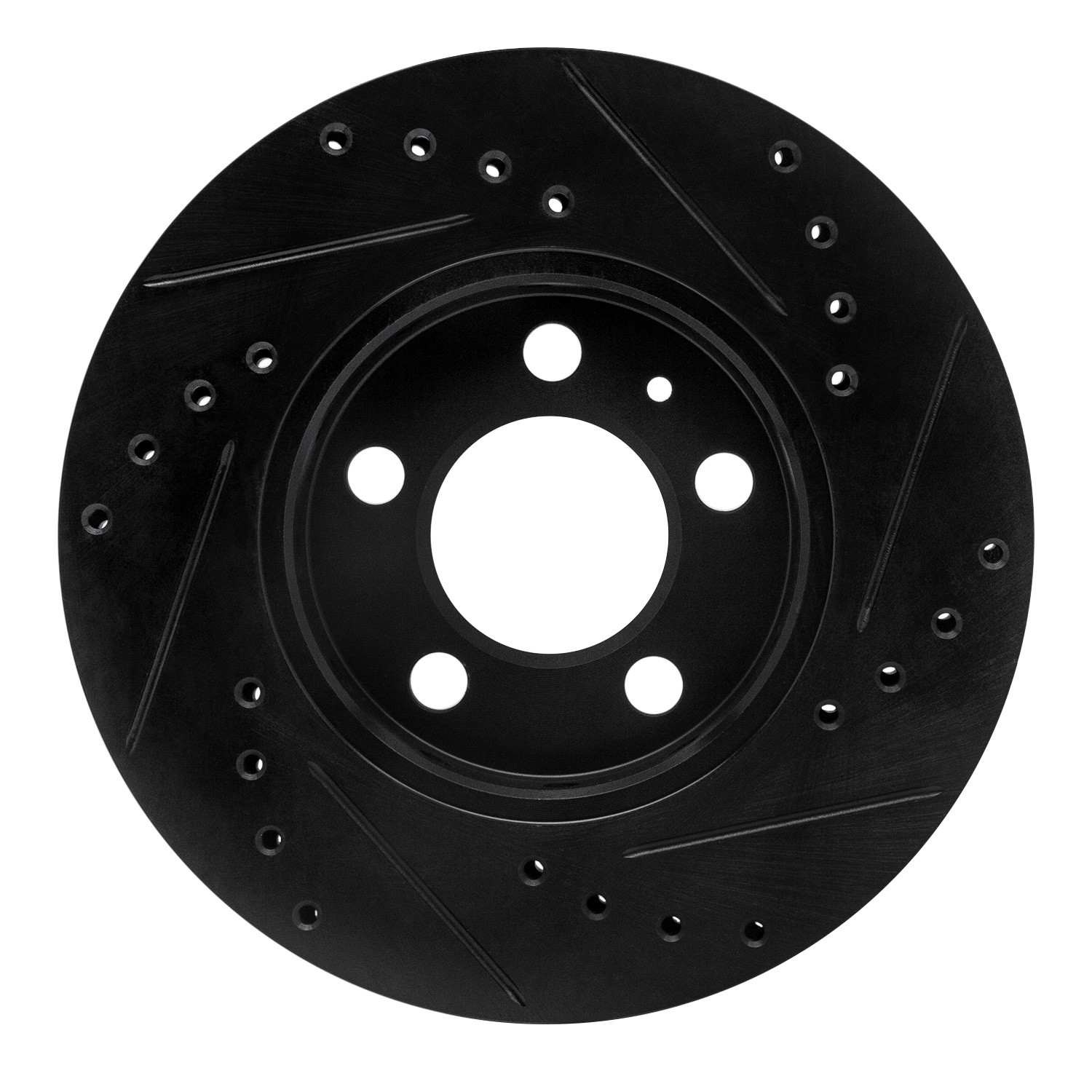 R1 Concepts 03-18 Volkswagen VENTO (Mexico) Front Left Drilled & Slotted Black Brake Rotor - Image 2