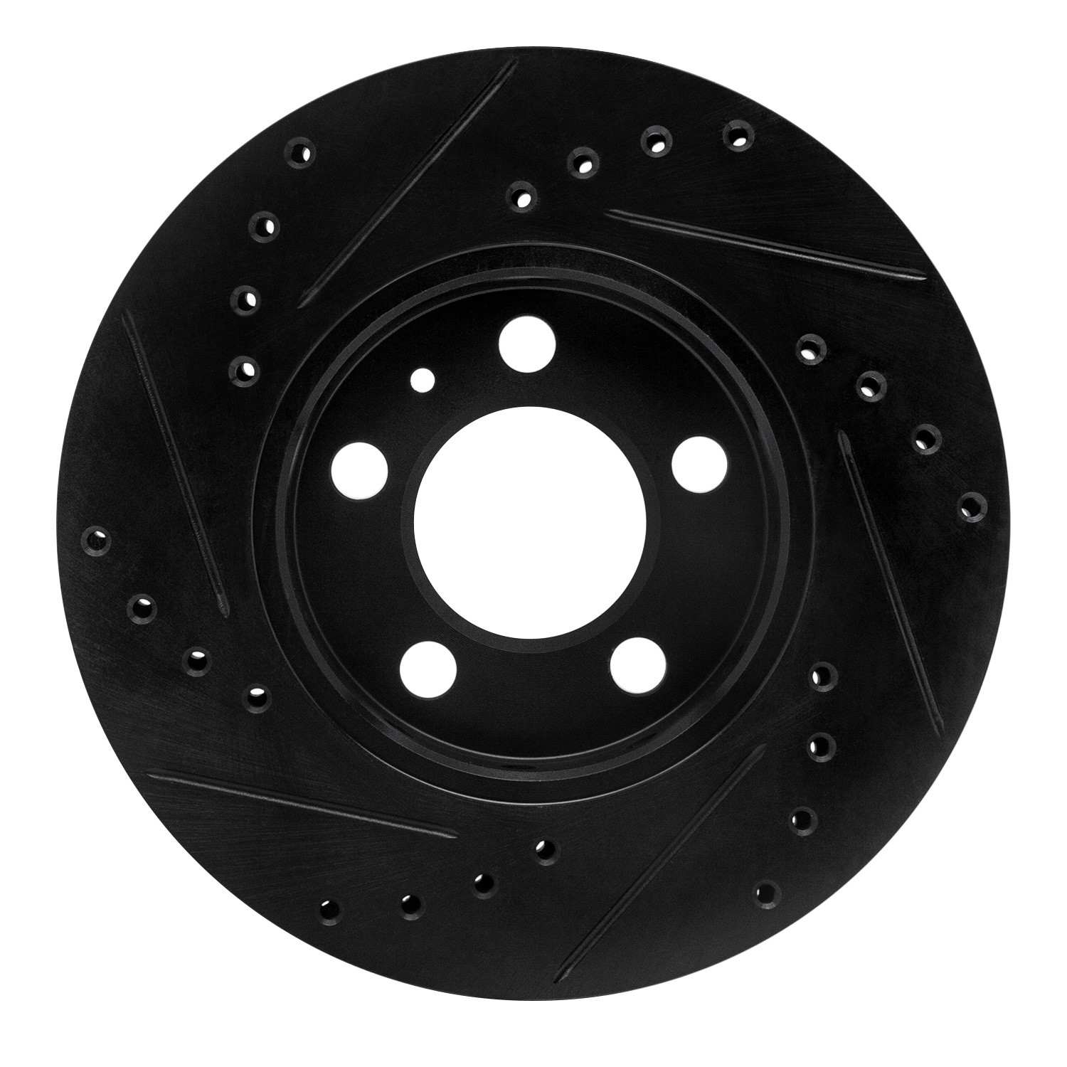 R1 Concepts 03-18 Volkswagen VENTO (Mexico) Front Right Drilled & Slotted Black Brake Rotor - Image 2
