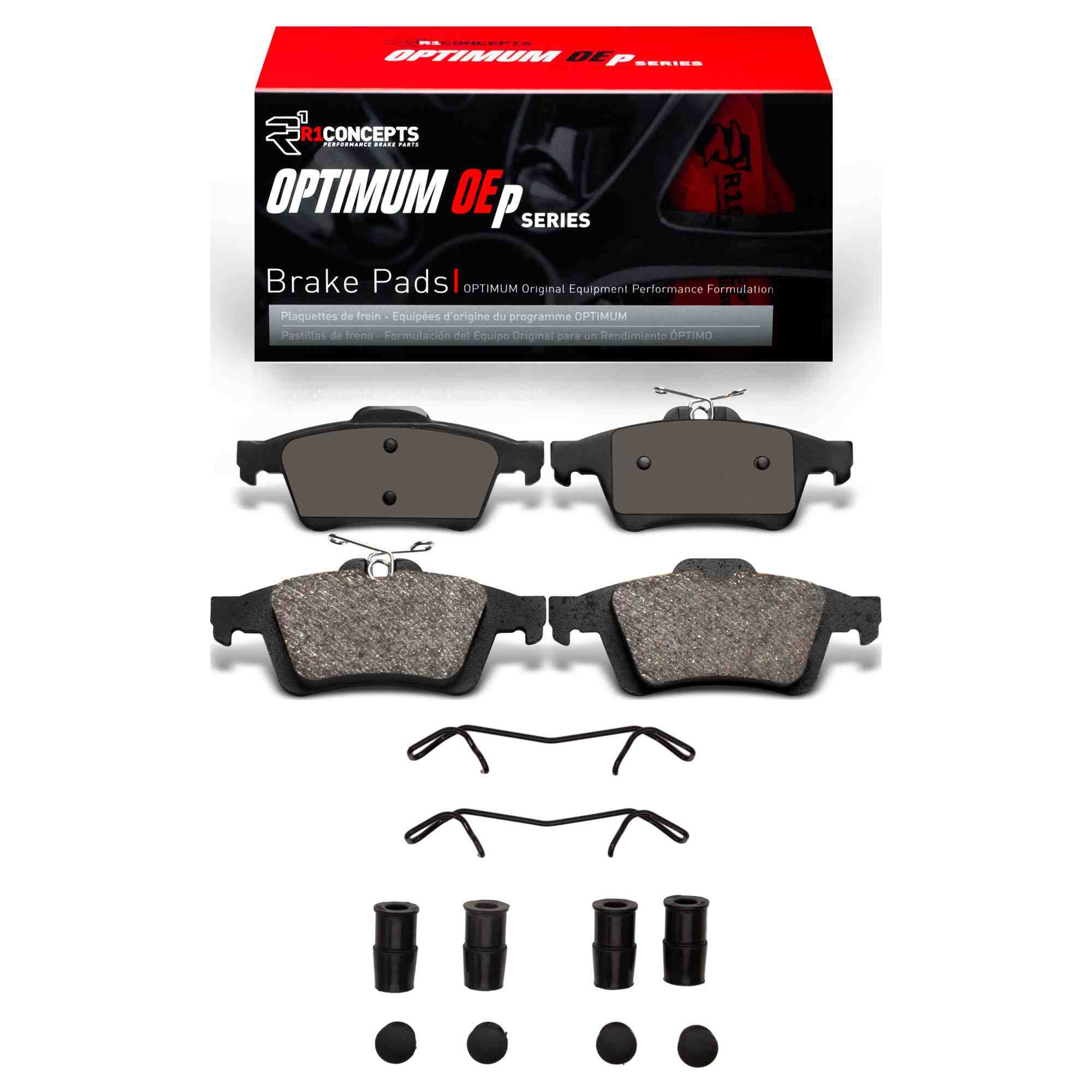 R1 Concepts 03-20 Saturn Vectra (Mexico) Rear Optimum OE Brake Pads and Hardware Kit