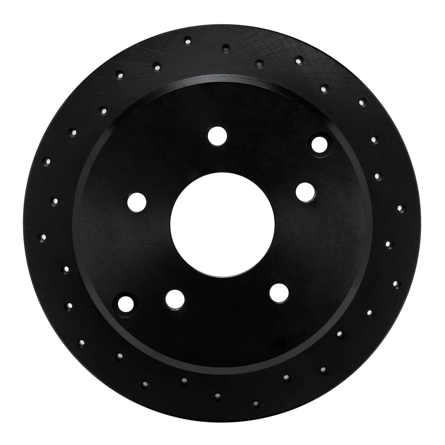 R1 Concepts 04-04 Pontiac GTO Rear Left Drilled Black Brake Rotor