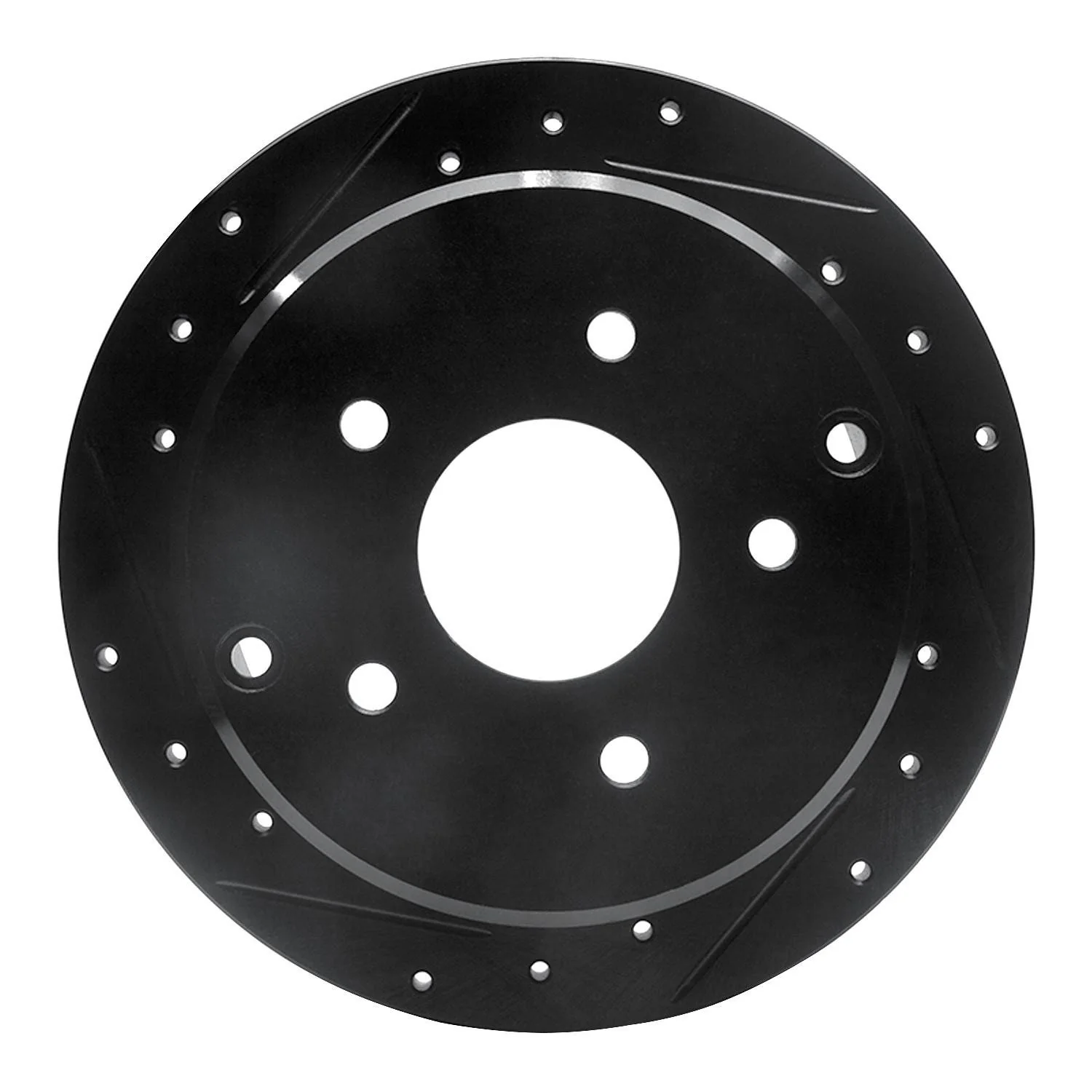 R1 Concepts 04-04 Pontiac GTO Rear Left Drilled & Slotted Black Brake Rotor